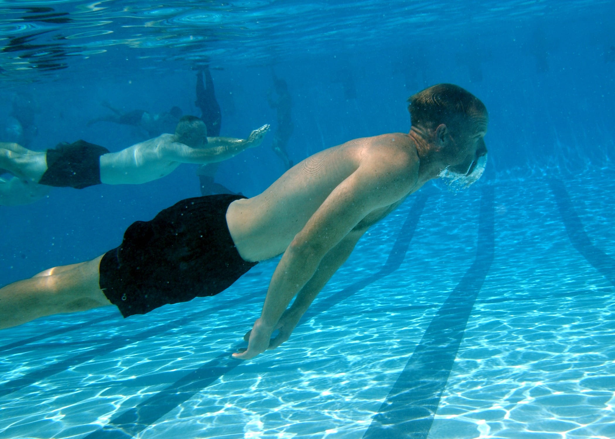 people, underwater, swimming, adult, leisure activity, swimwear, water, clothing, diving, training, full length, outdoors, exercising, olympic, man, blue, HD Wallpaper