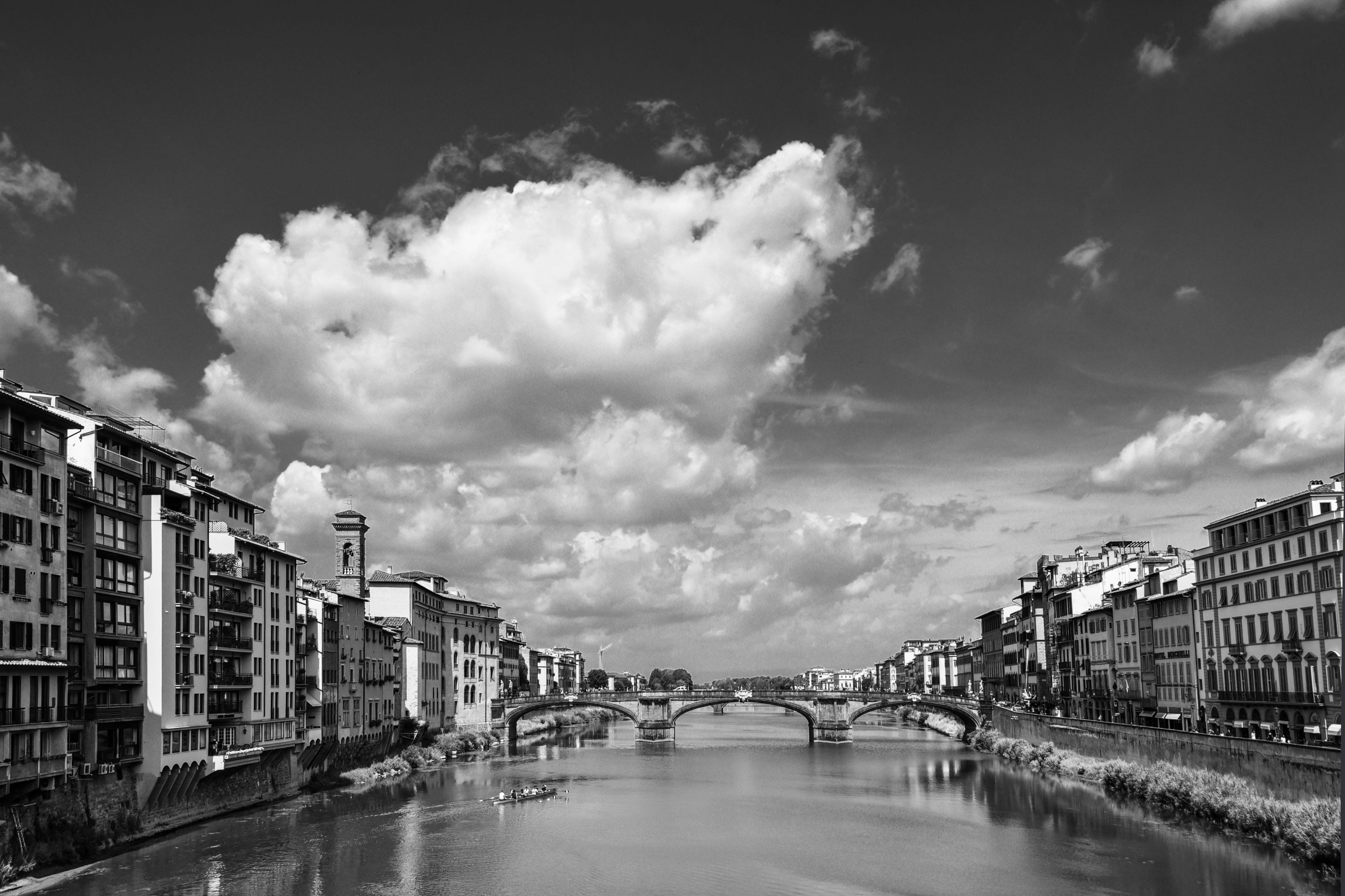 transportation, day, sky, street, florence, architecture, nature, connection, fi, building, firenze, italian, water, waterfront, city, cloud - sky, black, HD Wallpaper