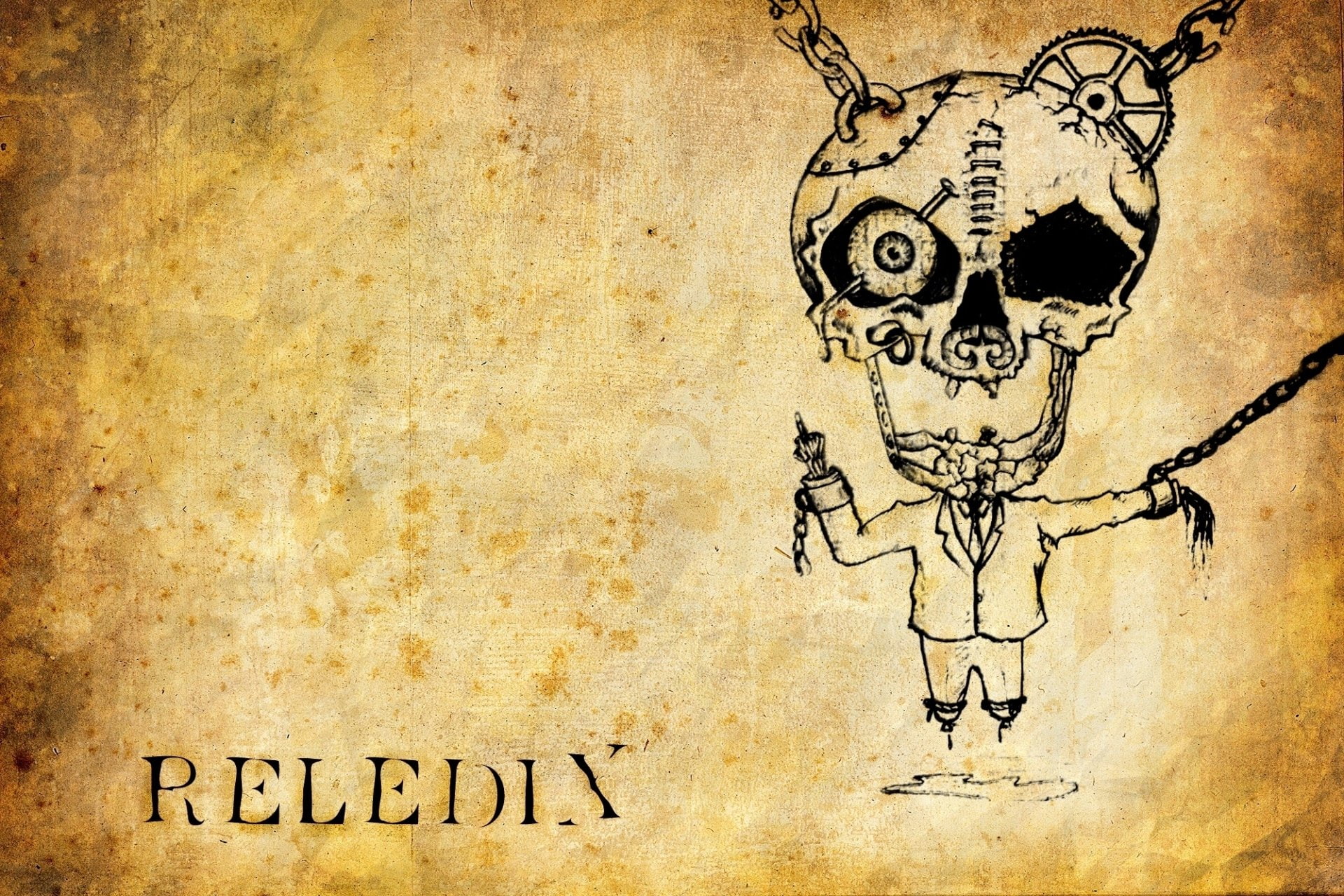 Reledix, Music, 1080P, Old Paper, Eye, Skull, Metal, Facts, HD Wallpaper