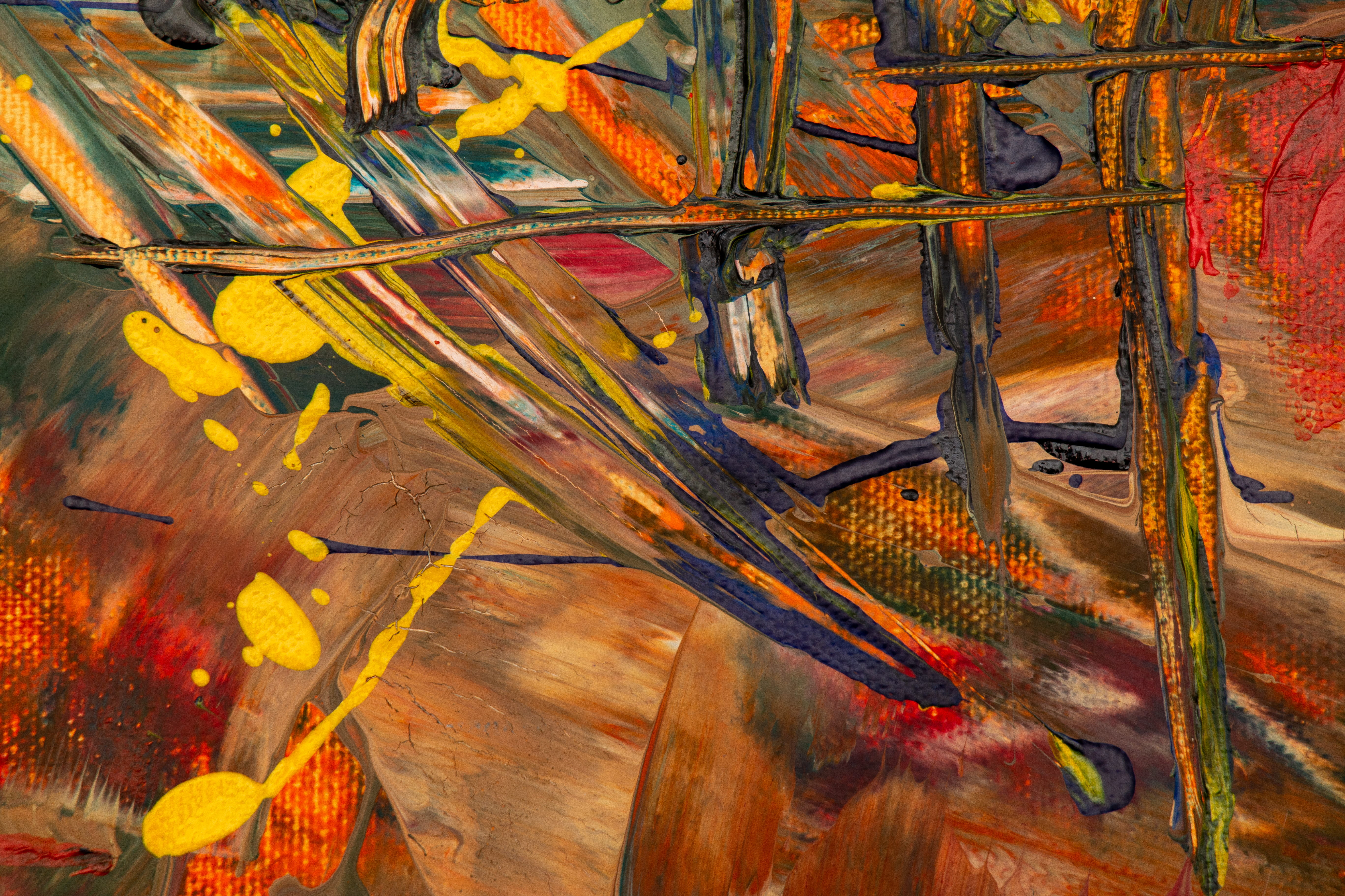 art, architecture, creative, high angle view, day, 5K, built structure, design, colours, acrylic paint, no people, abstract, abstract expressionism, contemporary art, HD Wallpaper