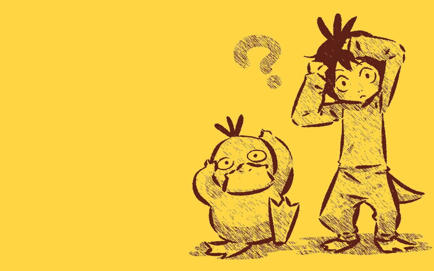 pokemon, anime, psyduck, 720P, simple, background, hitec, HD Wallpaper