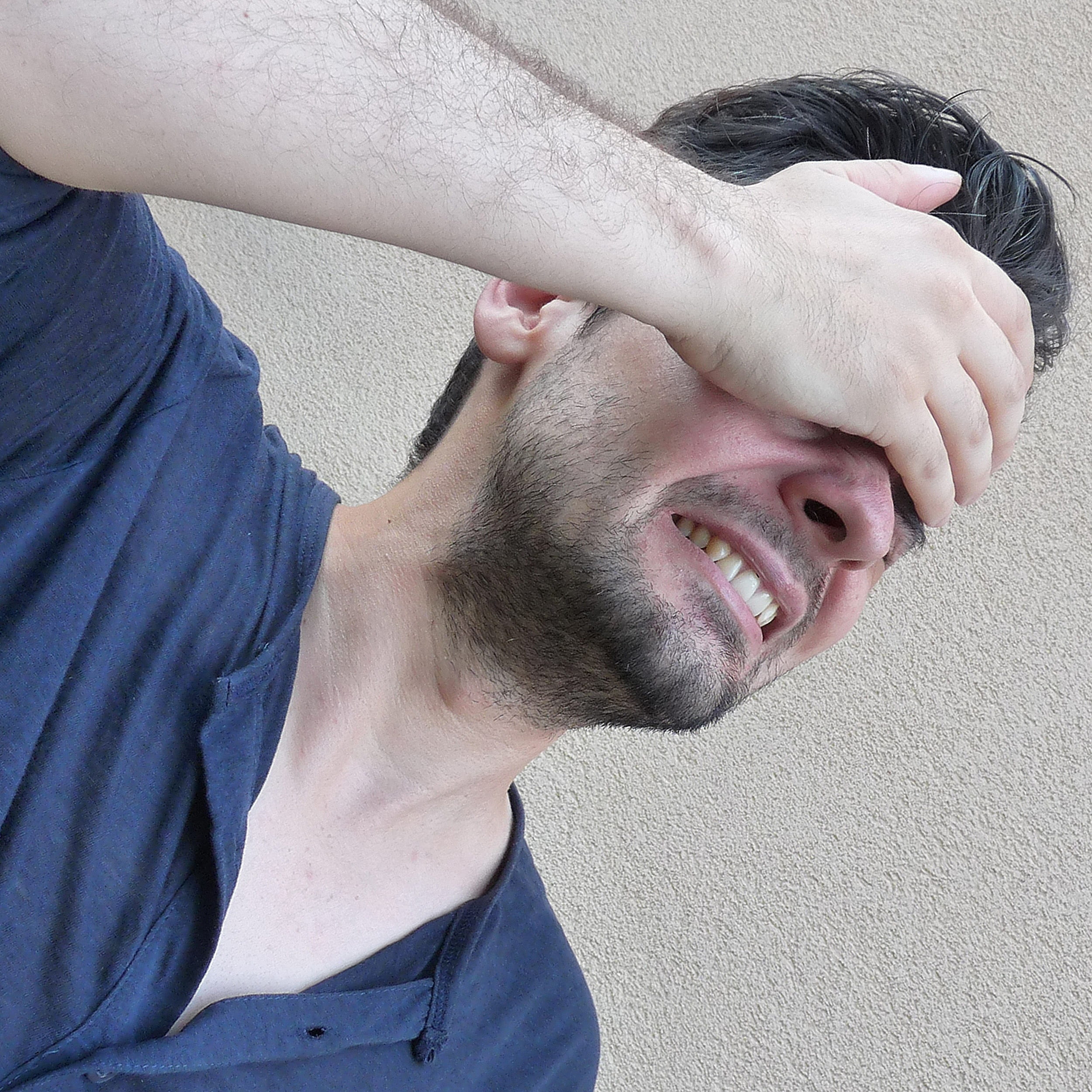 person, human hand, headshot, stressed man, human body part, Man, indoors, leisure activity, one person, young adult, casual clothing, adult, Headache, Phone HD Wallpaper