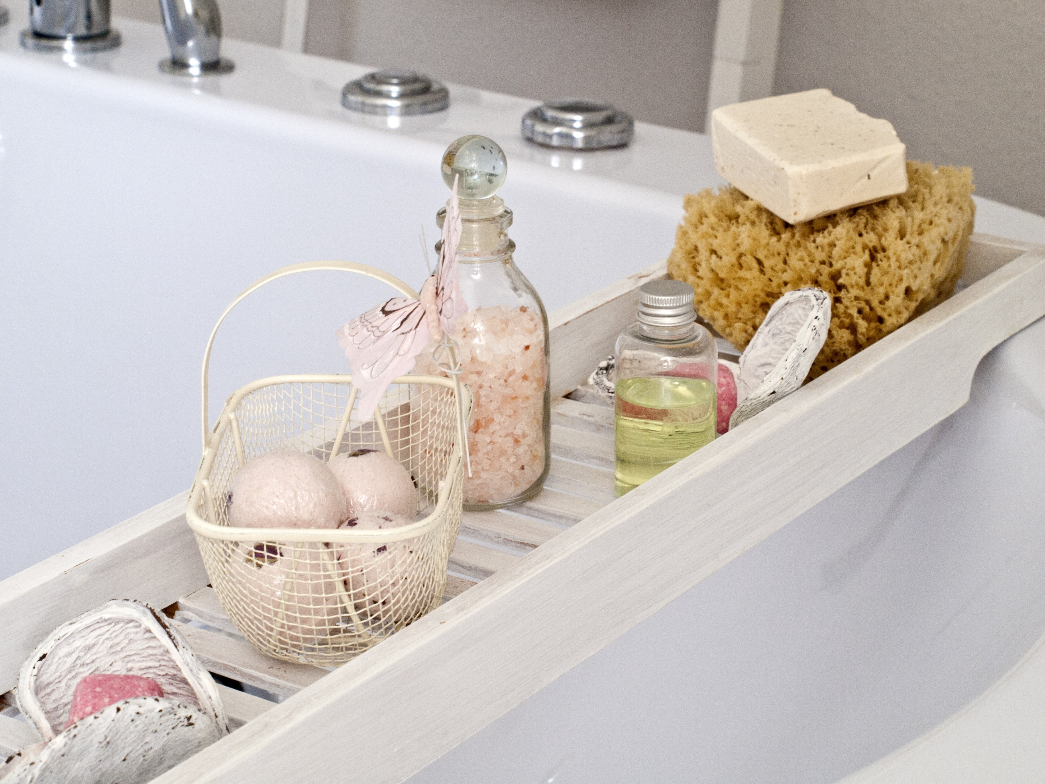 pink, metal, still life, tray, apothecaries, harmony, household equipment, indoors, freshness, wellness, container, bath balls, wellbeing, bathroom, bless you, HD Wallpaper