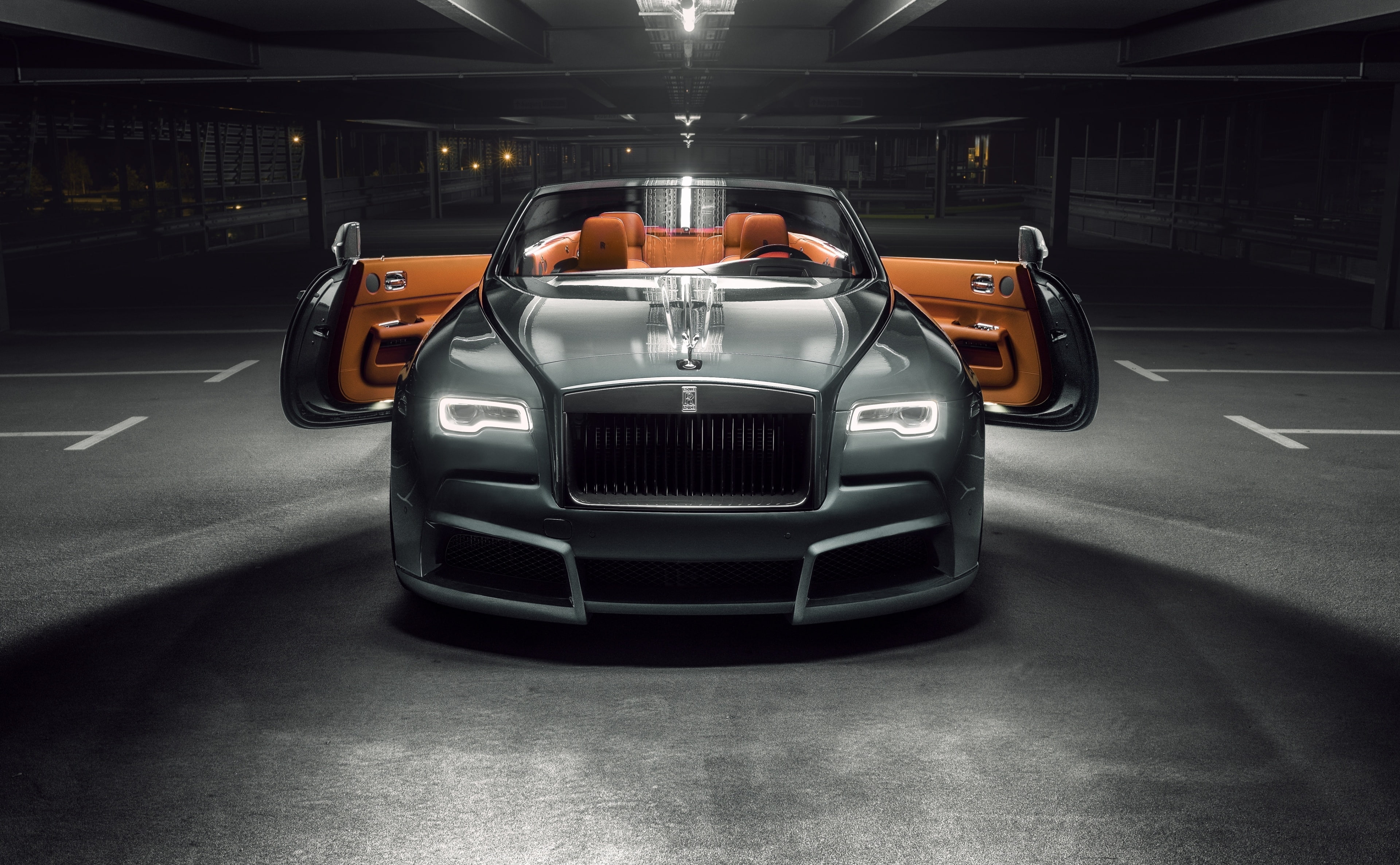 architecture, Cars, luxury, 4K, wealth, gray, travel, hd, sport, Rolls Royce, city, transportation, sports car, illuminated, motor vehicle, HD Wallpaper