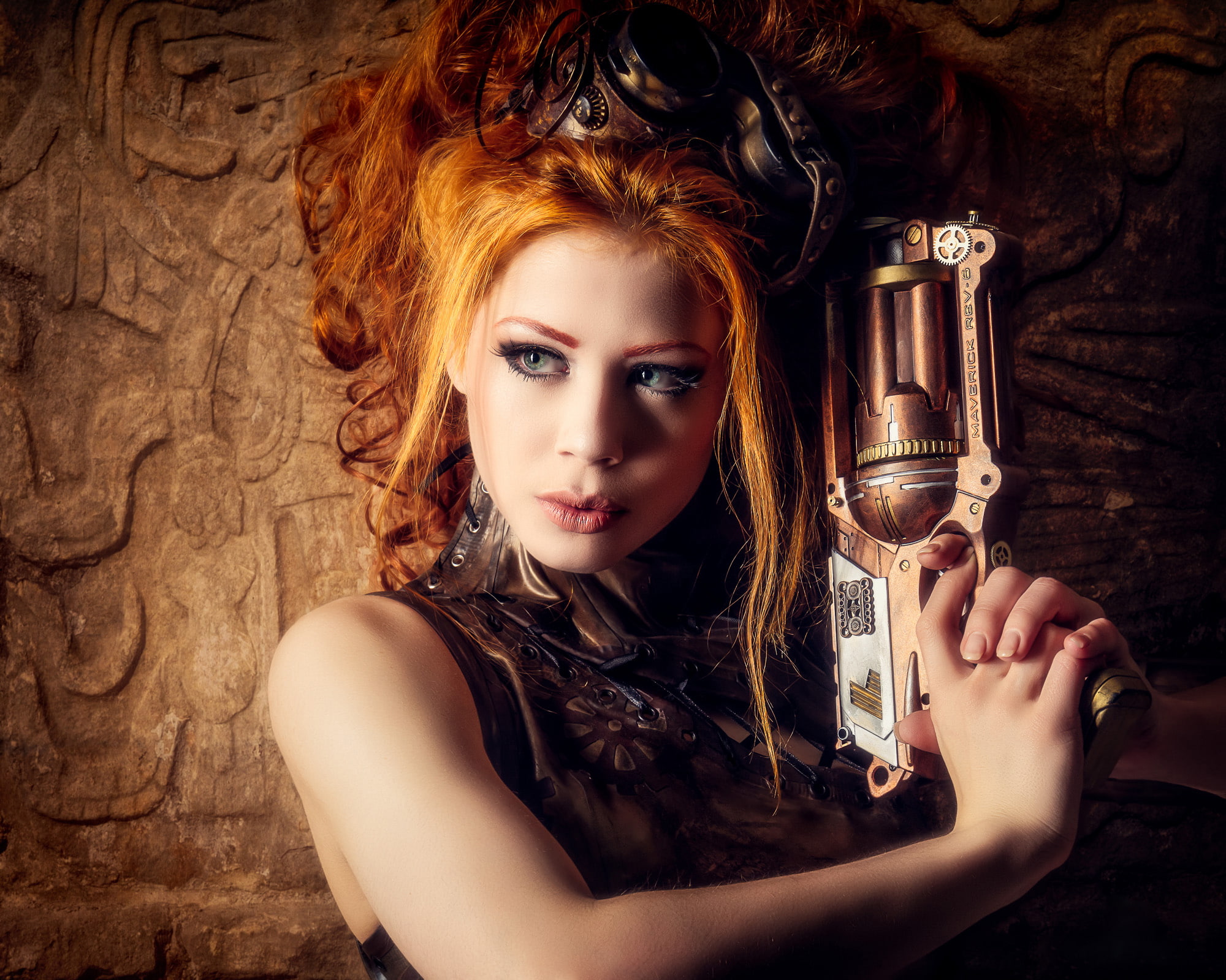 1080P, steampunk, weapons, Ophelia Overdose, HD Wallpaper