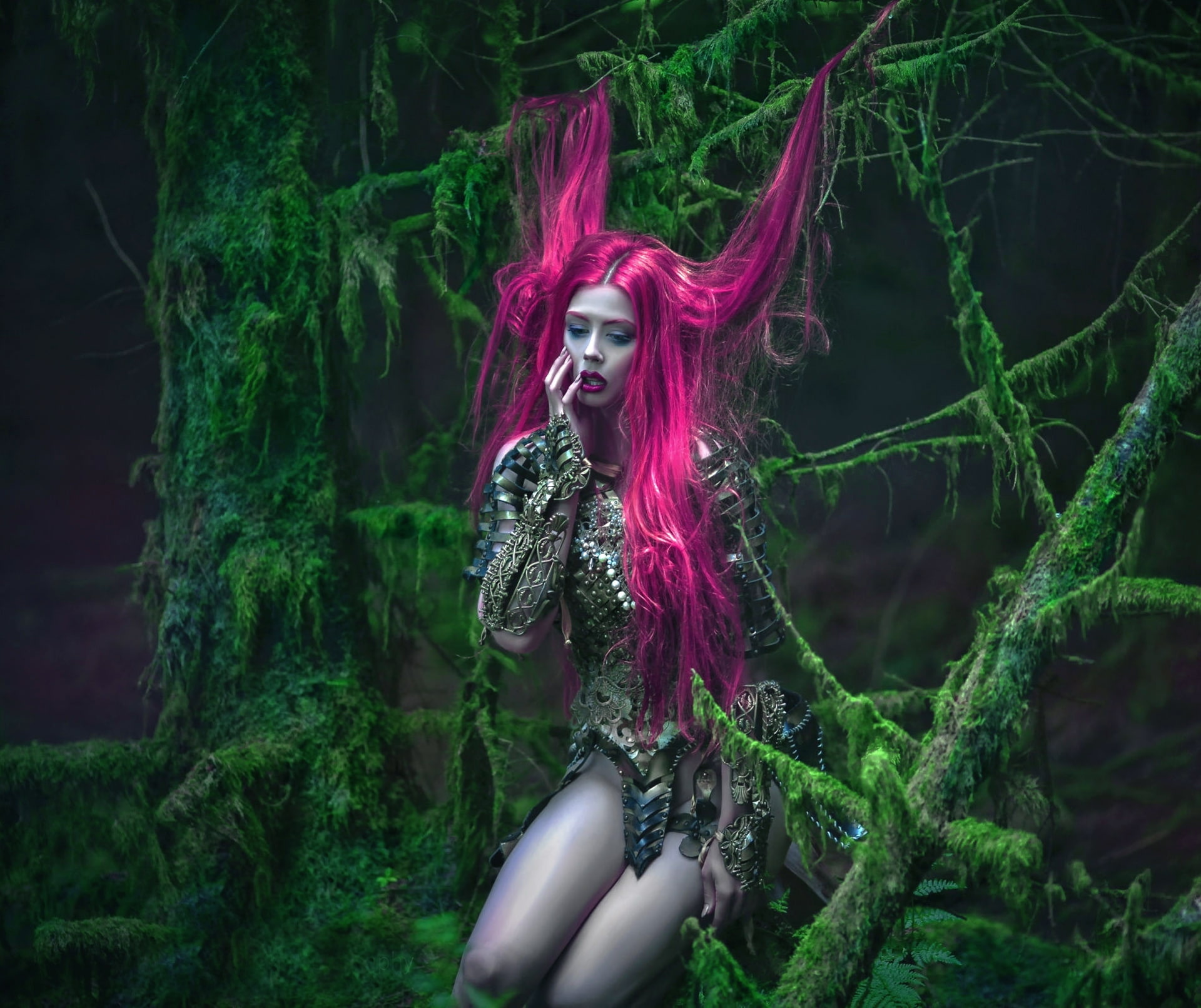 art, fantasy, Ophelia Overdose, 1080P, girl, Agnieszka Lorek, Pink melancholy, HD Wallpaper