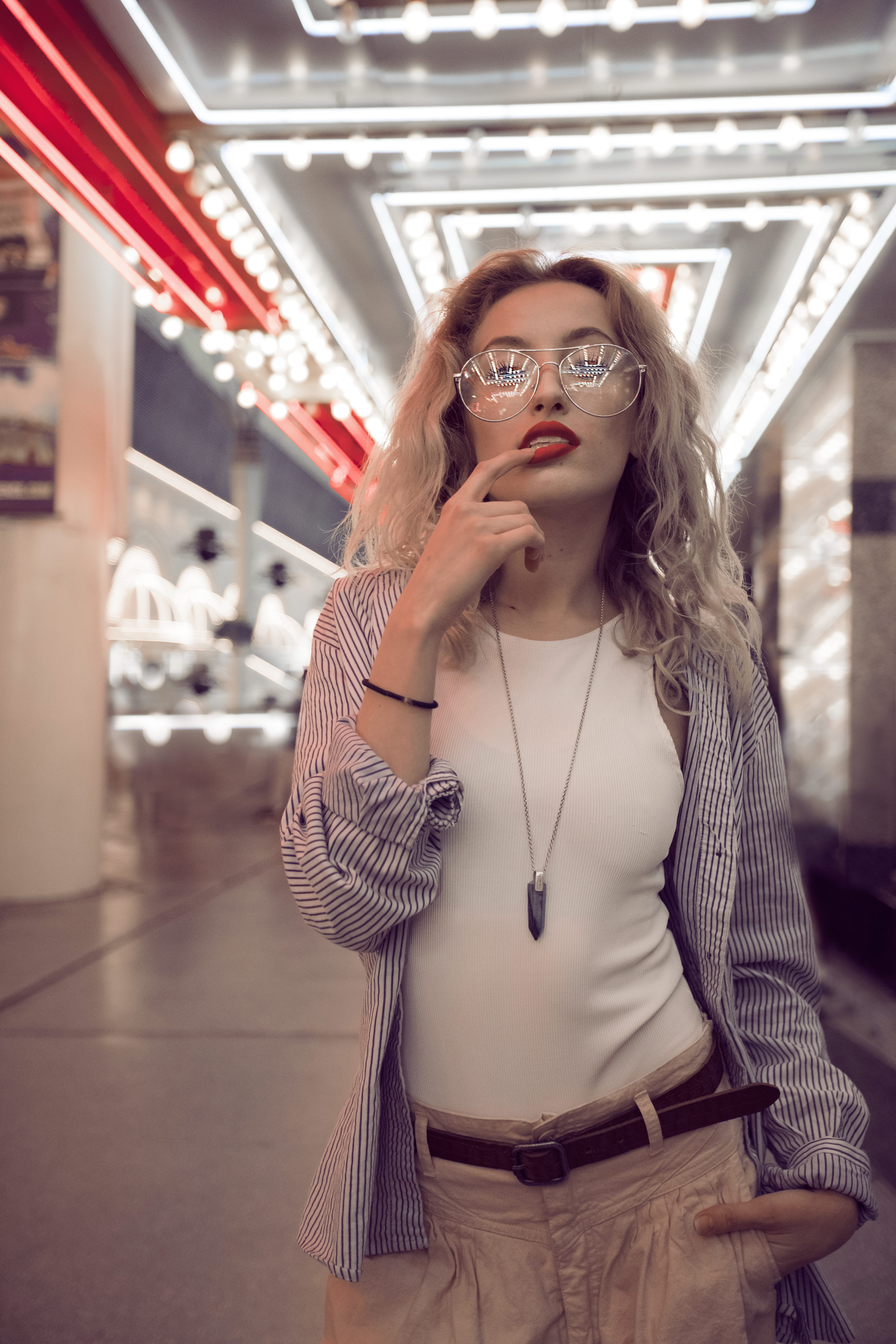 blonde, beautiful woman, adult, indoors, one person, brown, women, top, fashion, 5K, standing, portrait, wearing, lips, woman, real people, jacket, blue, Phone HD Wallpaper