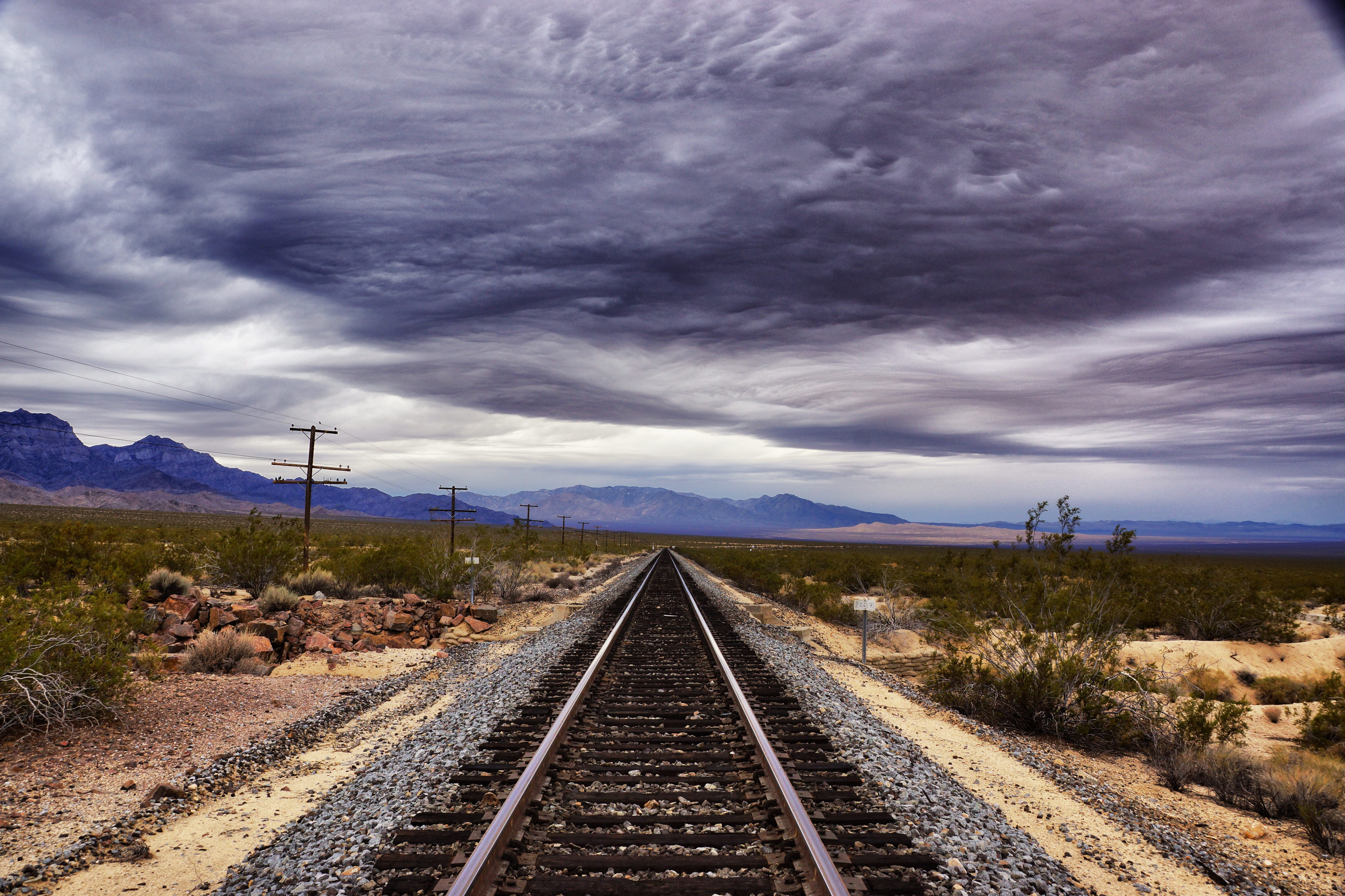 day, mode of transportation, travel, long, 5K, railway line, non-urban scene, no people, outdoors, holiday, scenics - nature, beauty in nature, sky, usa, HD Wallpaper