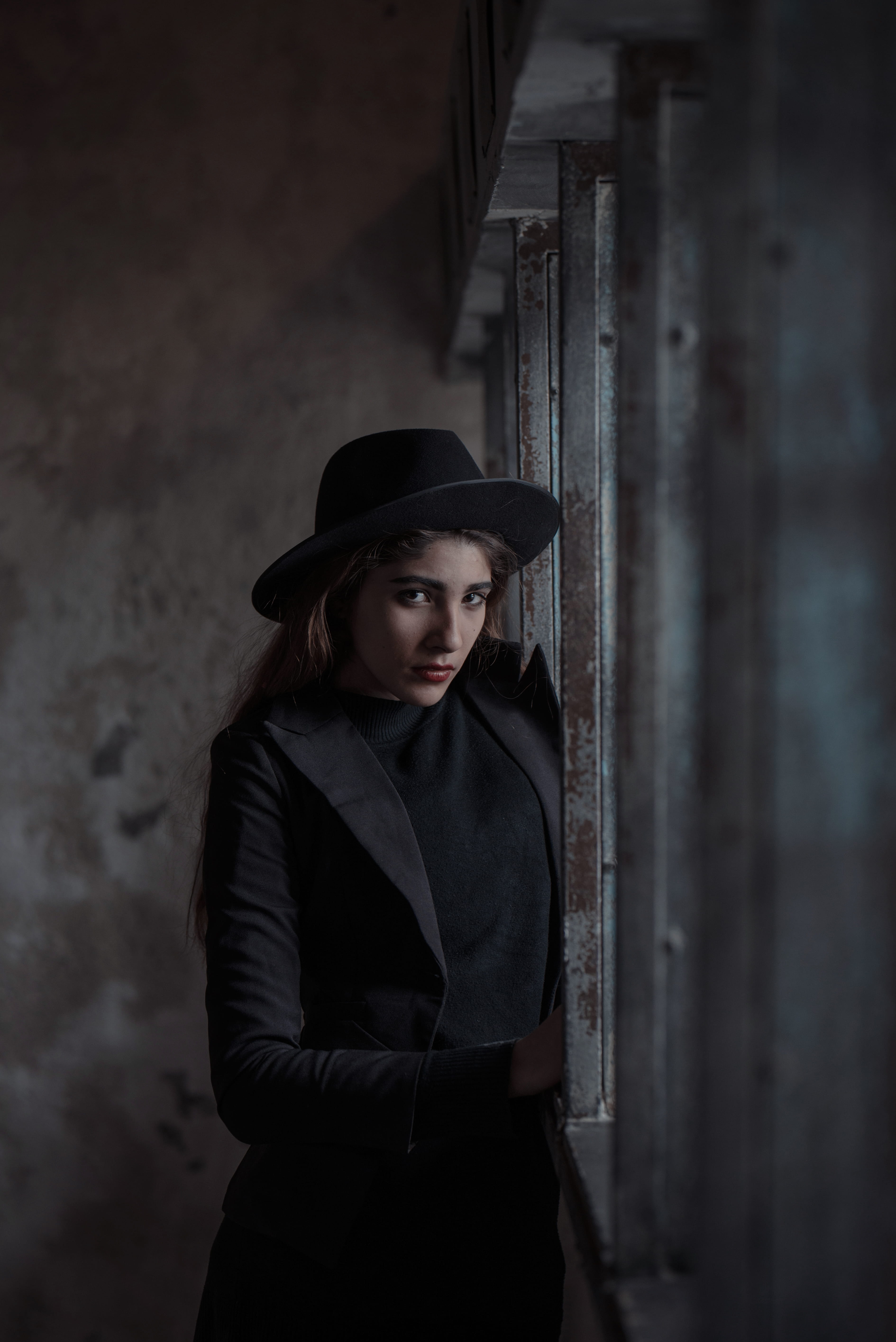 indoors, beauty, hairstyle, standing, peaked, young Adult, hat, bolero, beside, one Person, steel, caucasian Ethnicity, beautiful, young women, wall - building feature, Phone HD Wallpaper