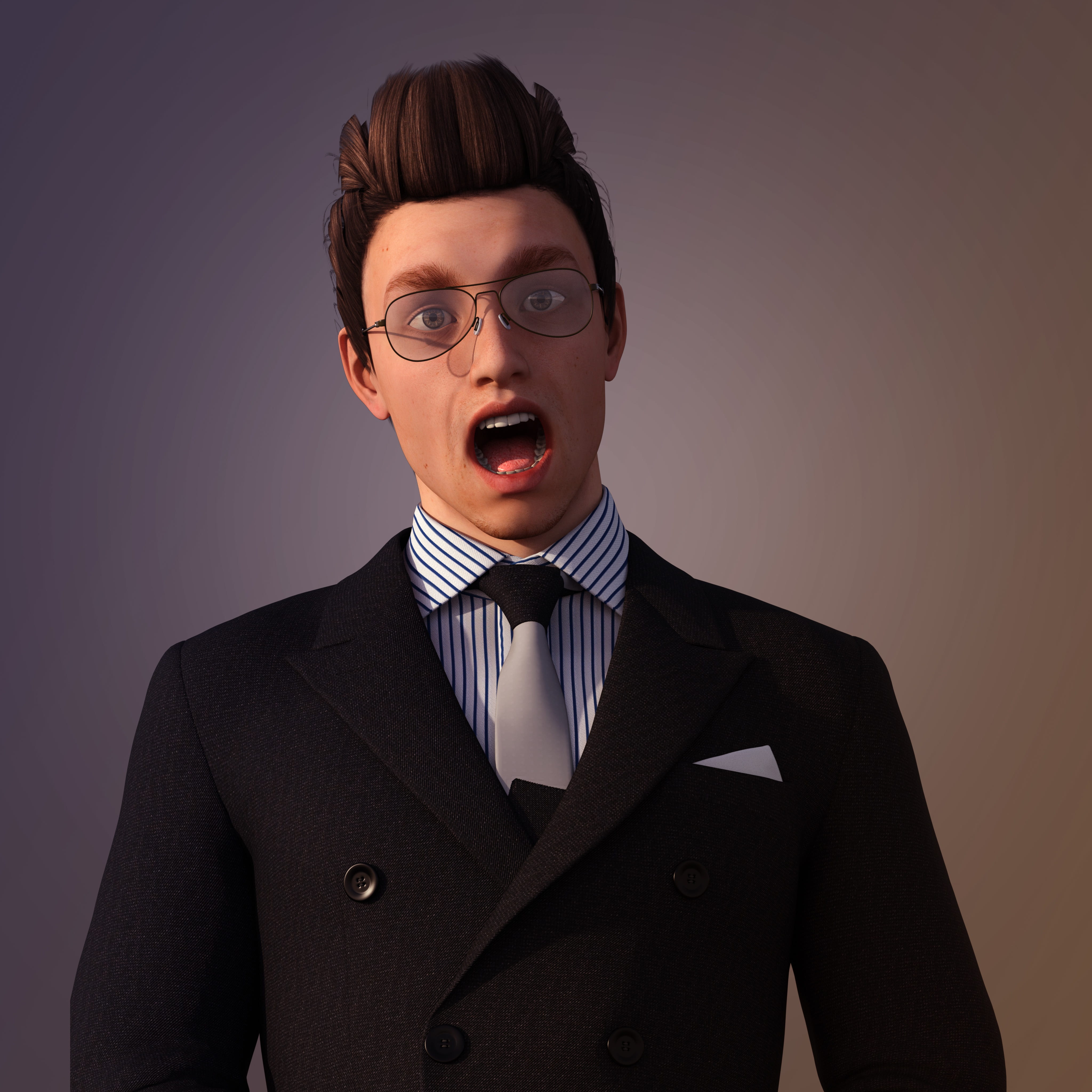 wearing, indoors, adult, suit, elegant, black, peaked, well-dressed, fashion, mouth open, lapel, glasses, eyebrow, man, businessman, jacket, looking at camera, Phone HD Wallpaper