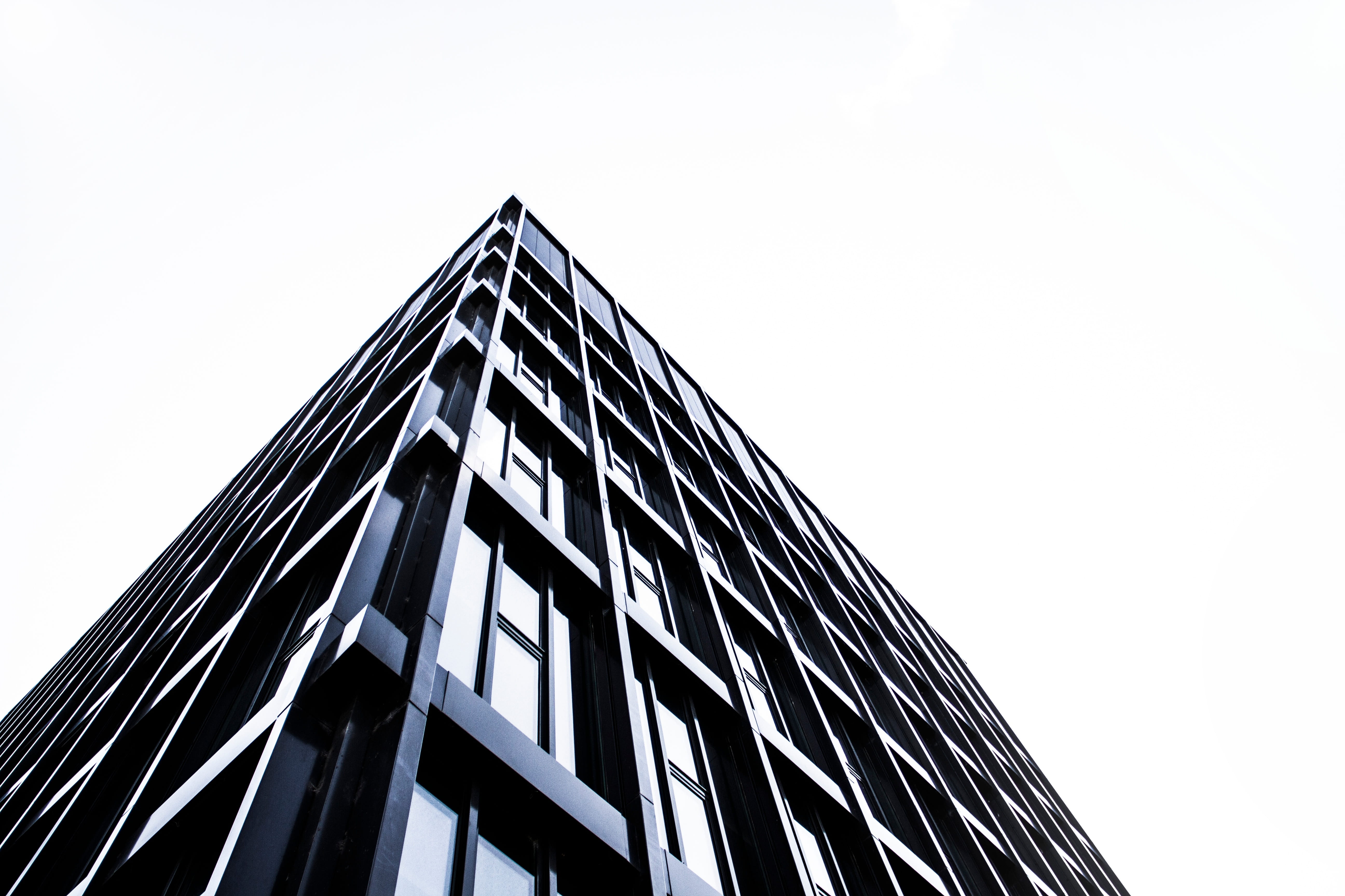 architecture, clear sky, black, no people, wall building, steel, tall - High, facade, day, reflection, view, urban Scene, copy space, tower, office, nature, HD Wallpaper
