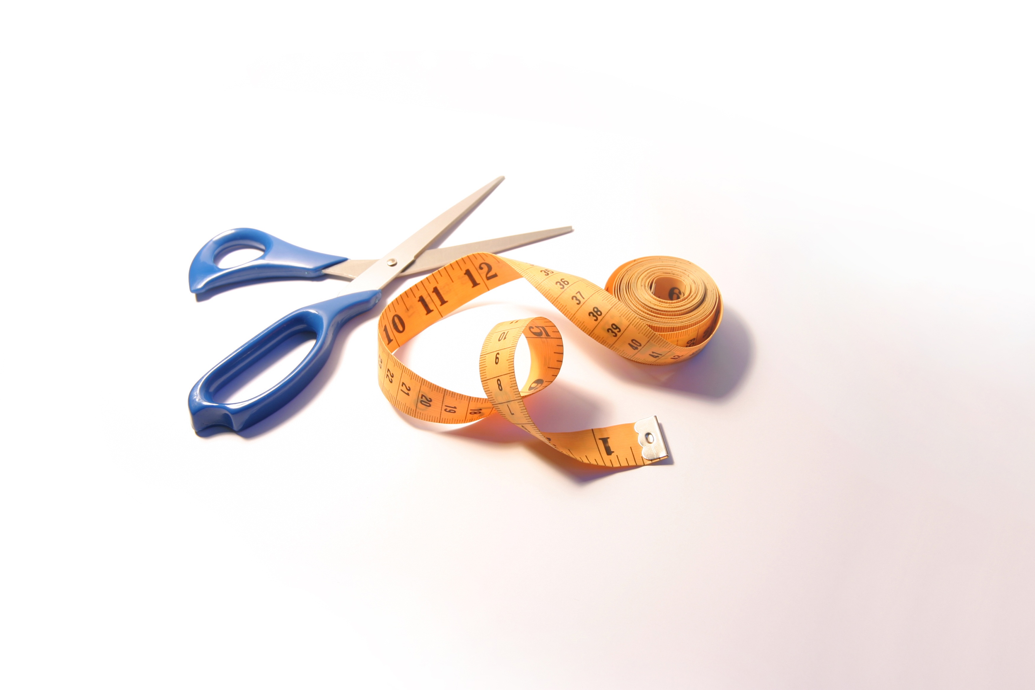 paper, still life, creativity, measure, ribbon - sewing item, orange, blade, cut, blue, close-up, cut out, fabric, no people, love, art and craft, dress making, HD Wallpaper
