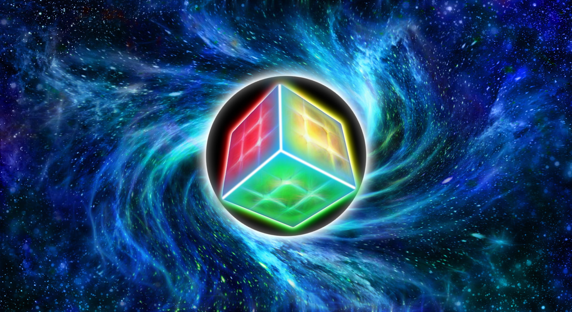 Space, Black Hole, Cube, Abstract, Rubiks Cube, 1080P, HD Wallpaper