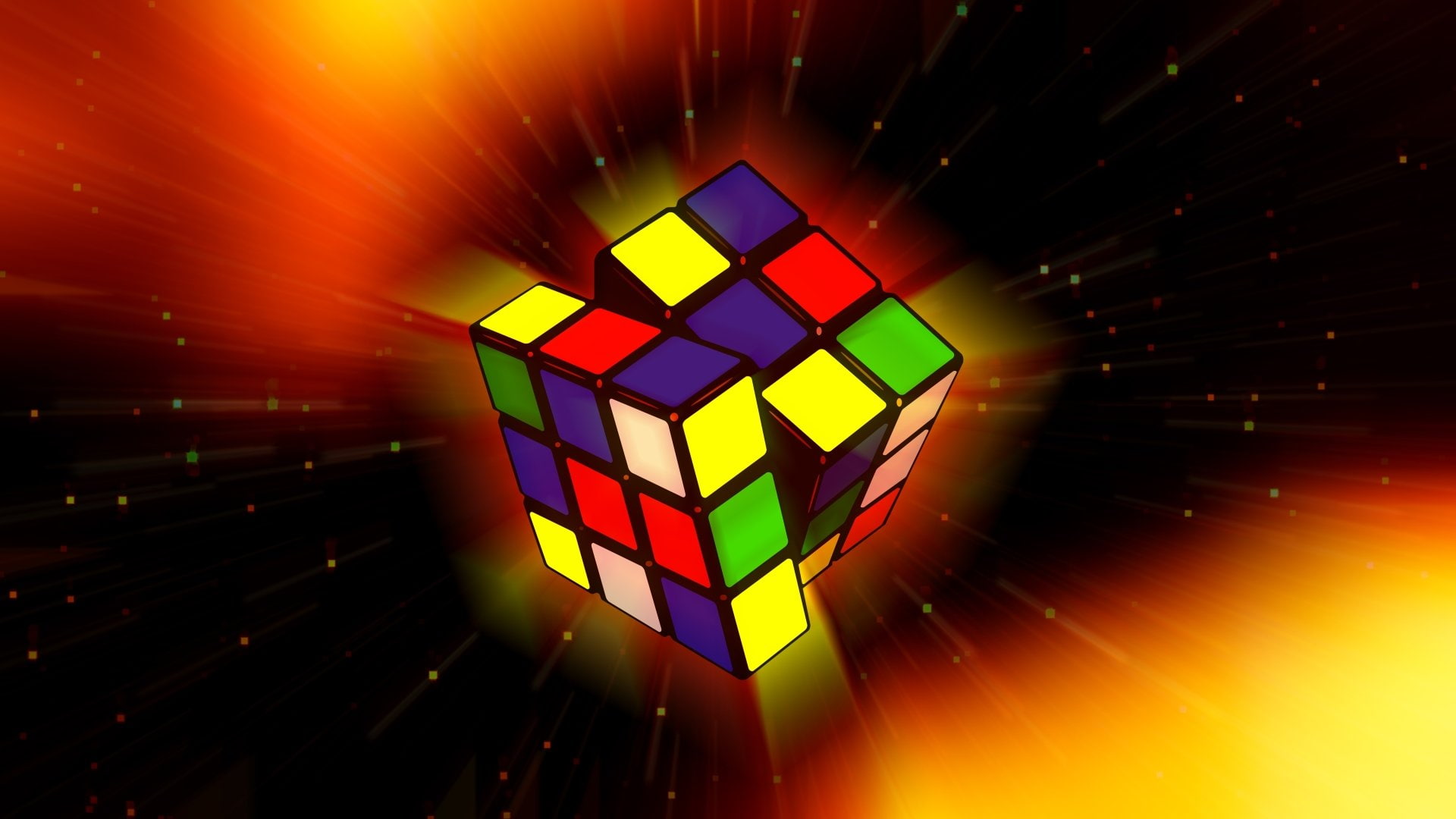 1080P, Artistic, Colors, Rubiks Cube, Colorful, Game, HD Wallpaper