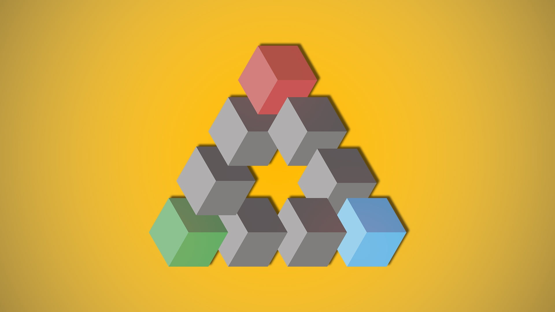 on the desktop, 1080P, interesting, puzzle, cube, figure, HD Wallpaper