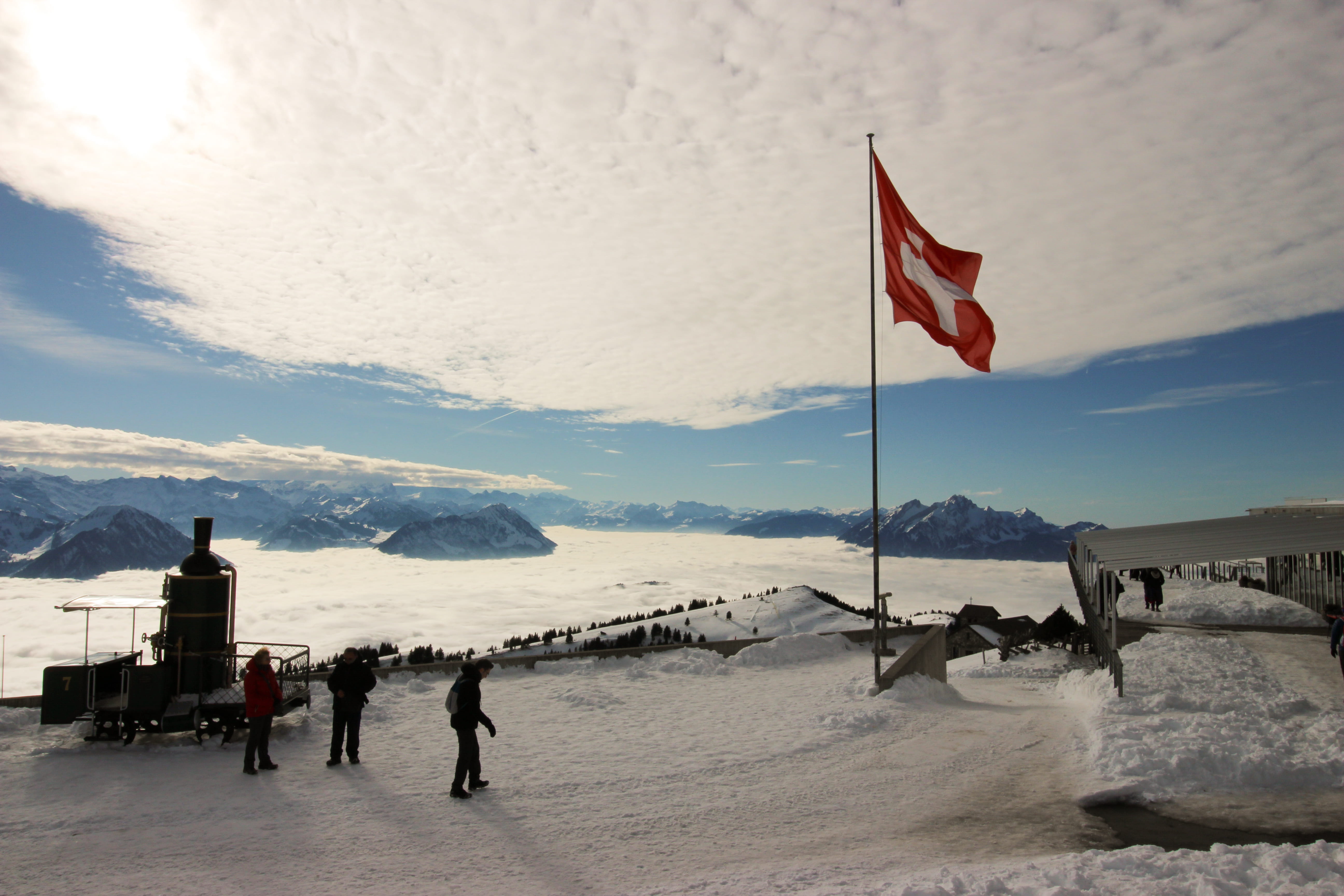 dawn, summit, action, photography, europe, red, recreation, cloud - sky, snowcapped mountain, outdoors, daylight, blue, zing, three, winter, frost, travel, HD Wallpaper