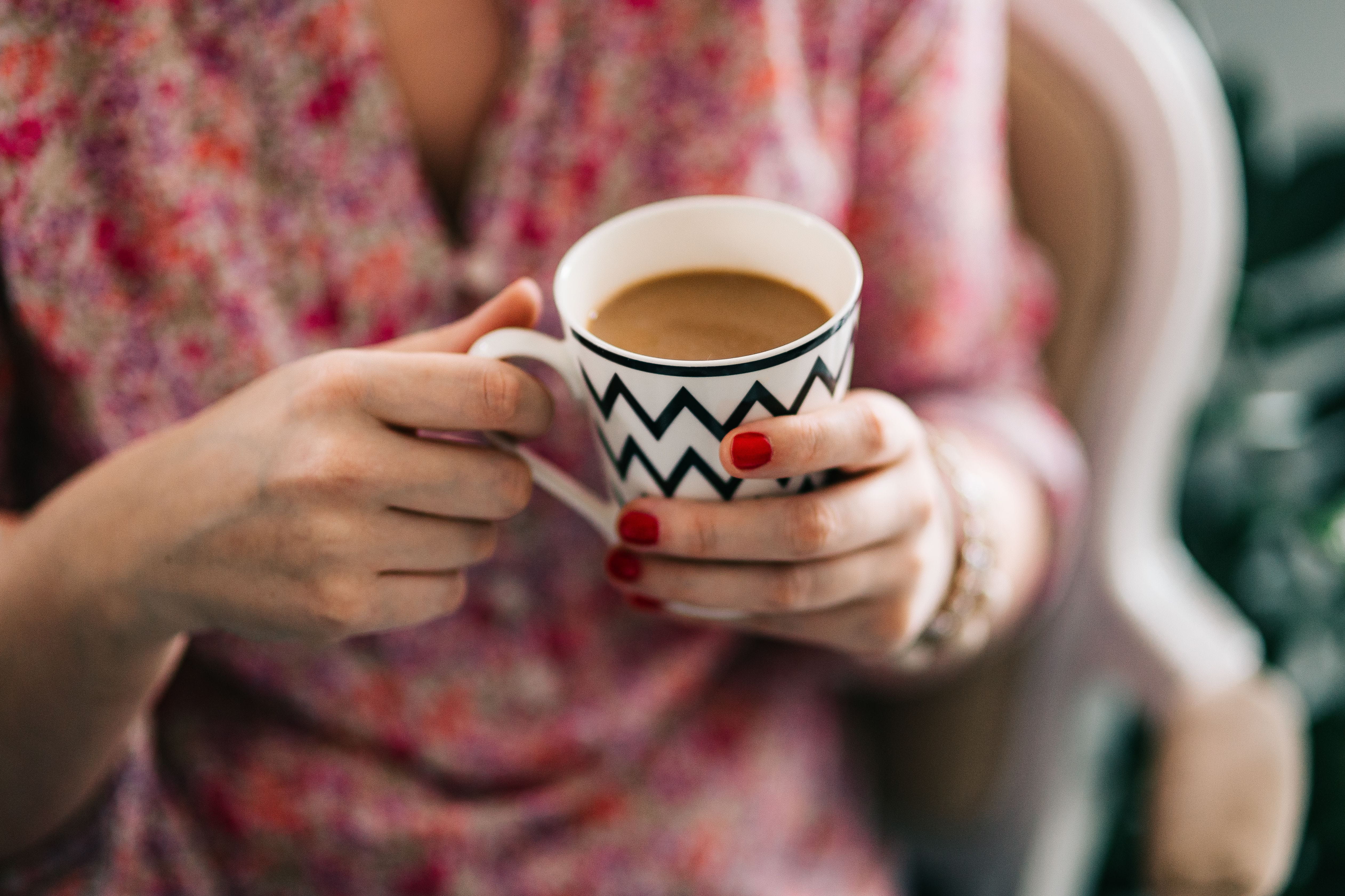 midsection, drink, miscellaneous, nail, mug, coffee, drinking, hands, holding, hot drink, tea, close-up, coffee - Drink, adult, only women, females, items, HD Wallpaper