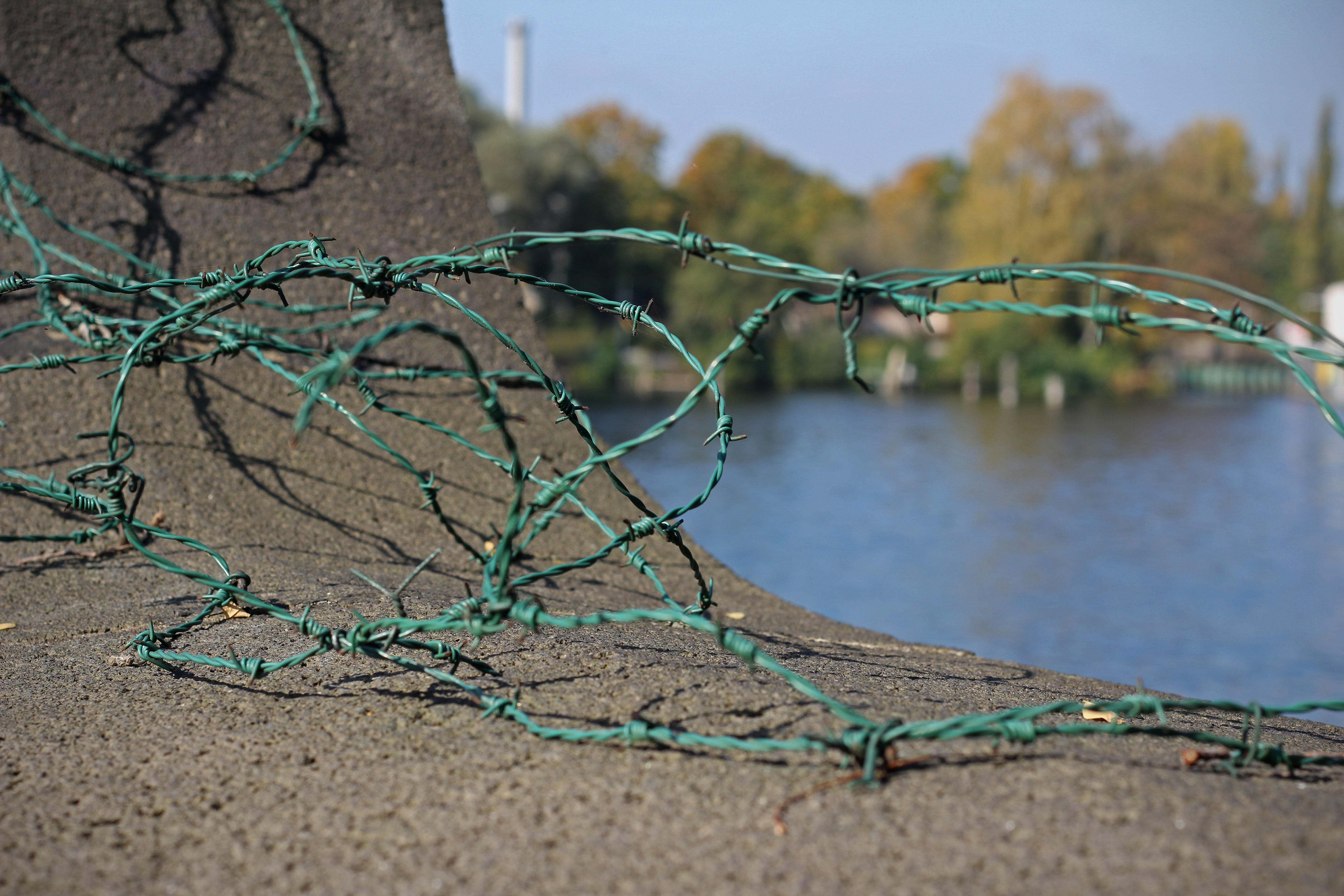 prison, tiefenschärfe, nature, protection, barrier, selective focus, land, focus on foreground, spur, close-up, wire, metal, no people, security, risk, HD Wallpaper