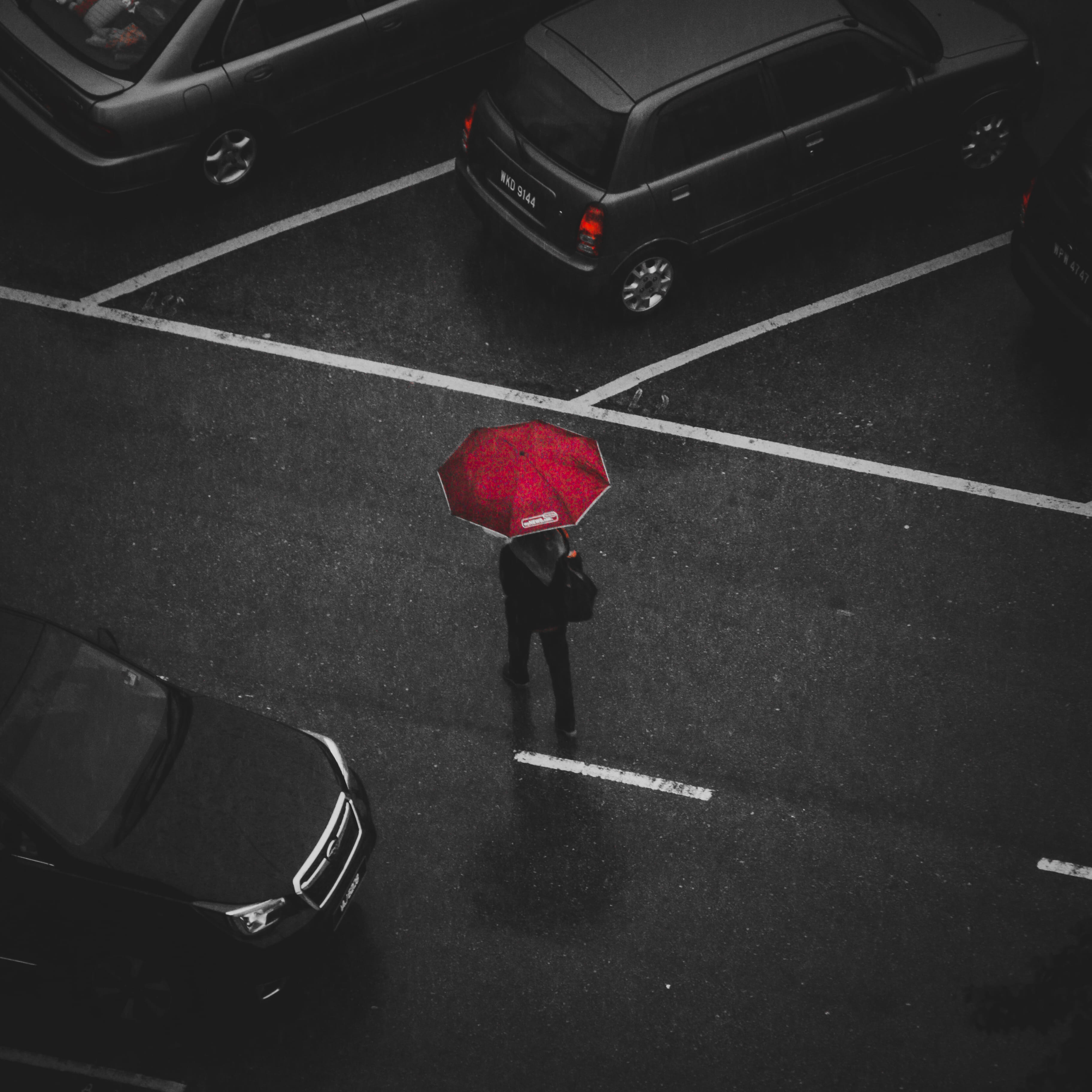 symbol, car, red, auto racing, real people, mode of transportation, high angle view, walking, holding, minimalism, action, road marking, person, 2K, automobile, Phone HD Wallpaper
