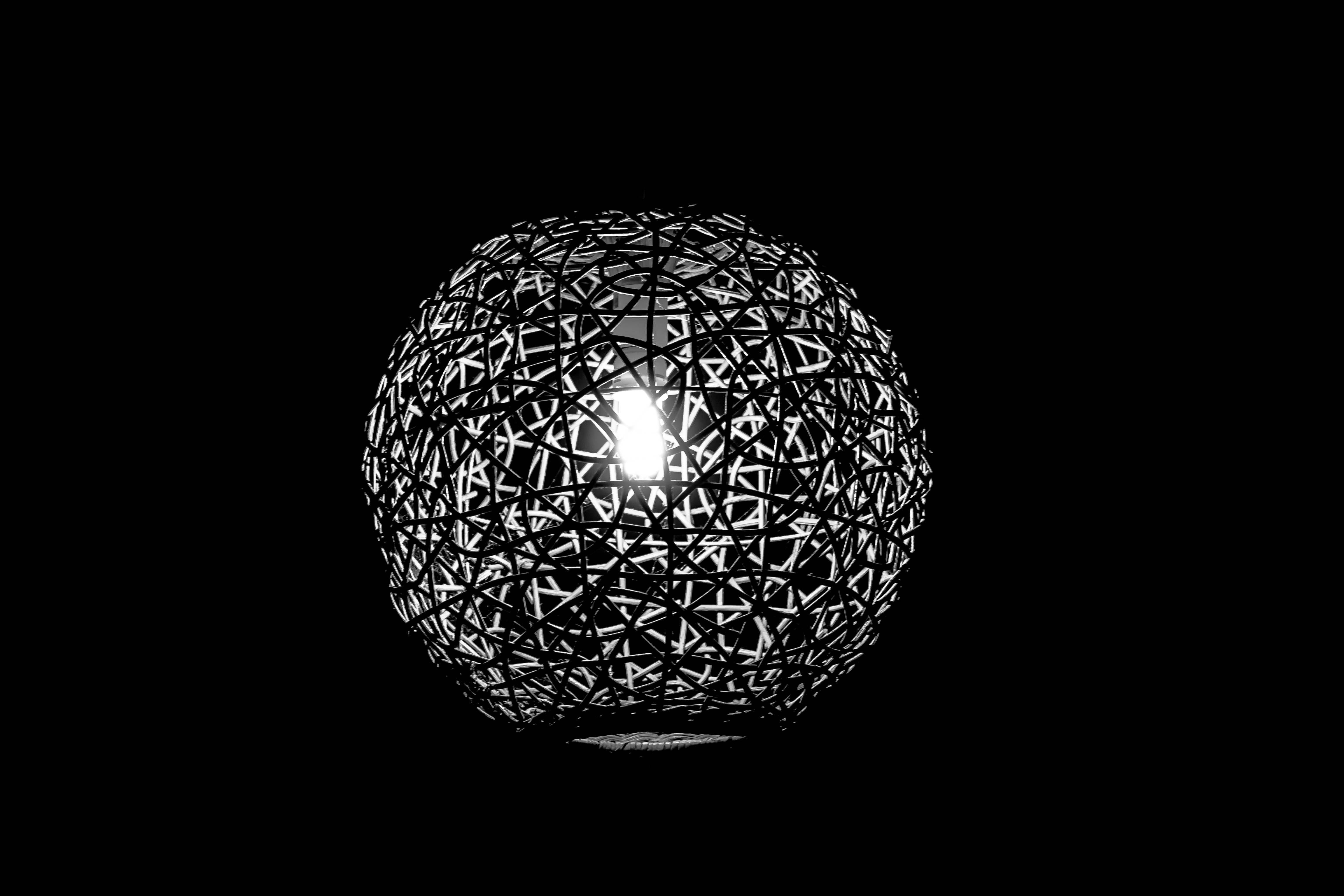 equipment, light - natural phenomenon, single object, celebration, illuminated, light, ball, electric lamp, light bulb, no people, black, indoors, glowing, HD Wallpaper
