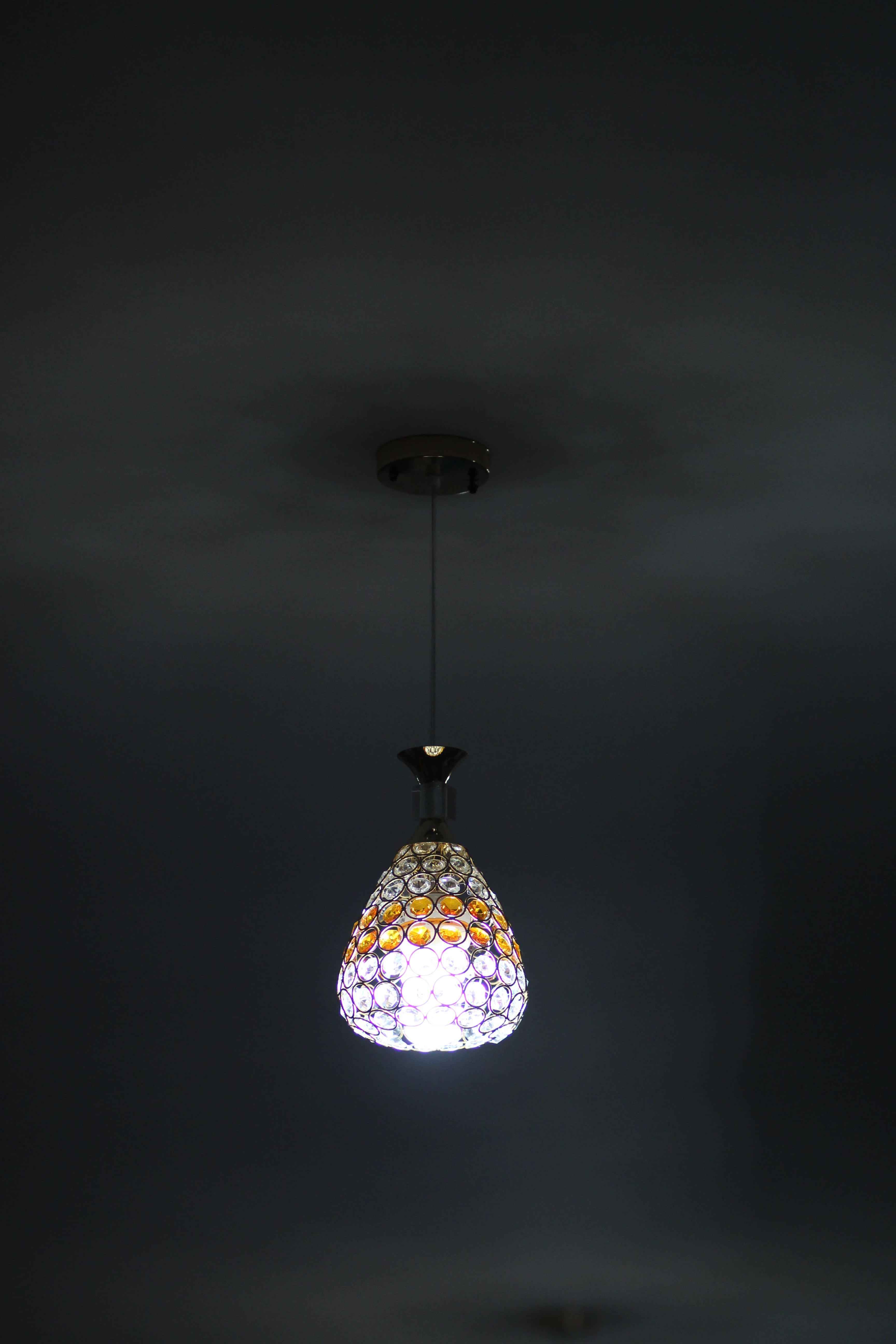 light, chandelier, sphere, hanging, close-up, electricity, low angle view, glowing, 5K, light bulb, electric light, decoration, pendant light, black background, Phone HD Wallpaper