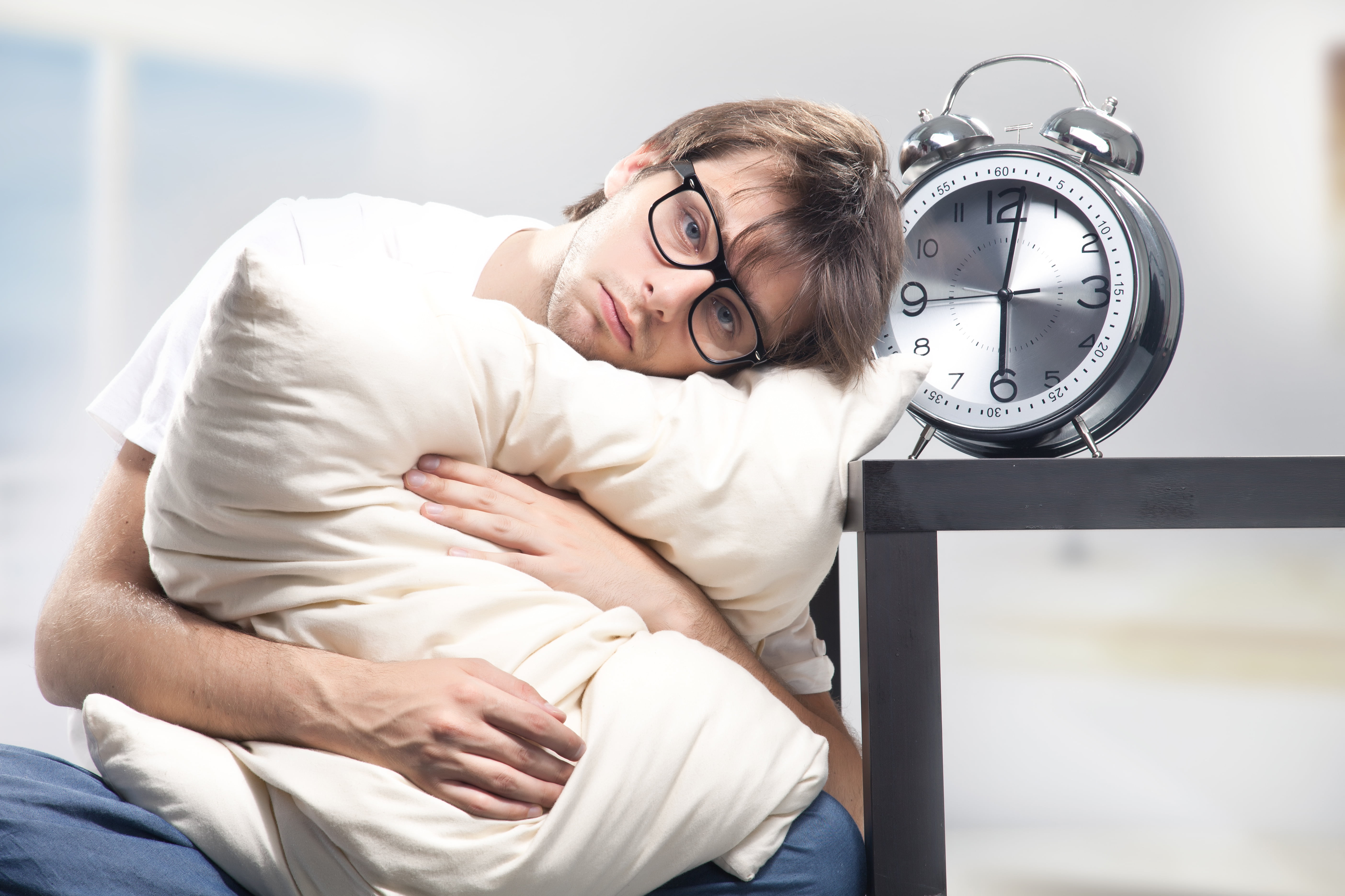 child, three quarter length, home interior, adult, young adult, dissatisfaction, mid adult, sleepy, females, alarm, emotion, alarm clock, glasses, indoors, HD Wallpaper