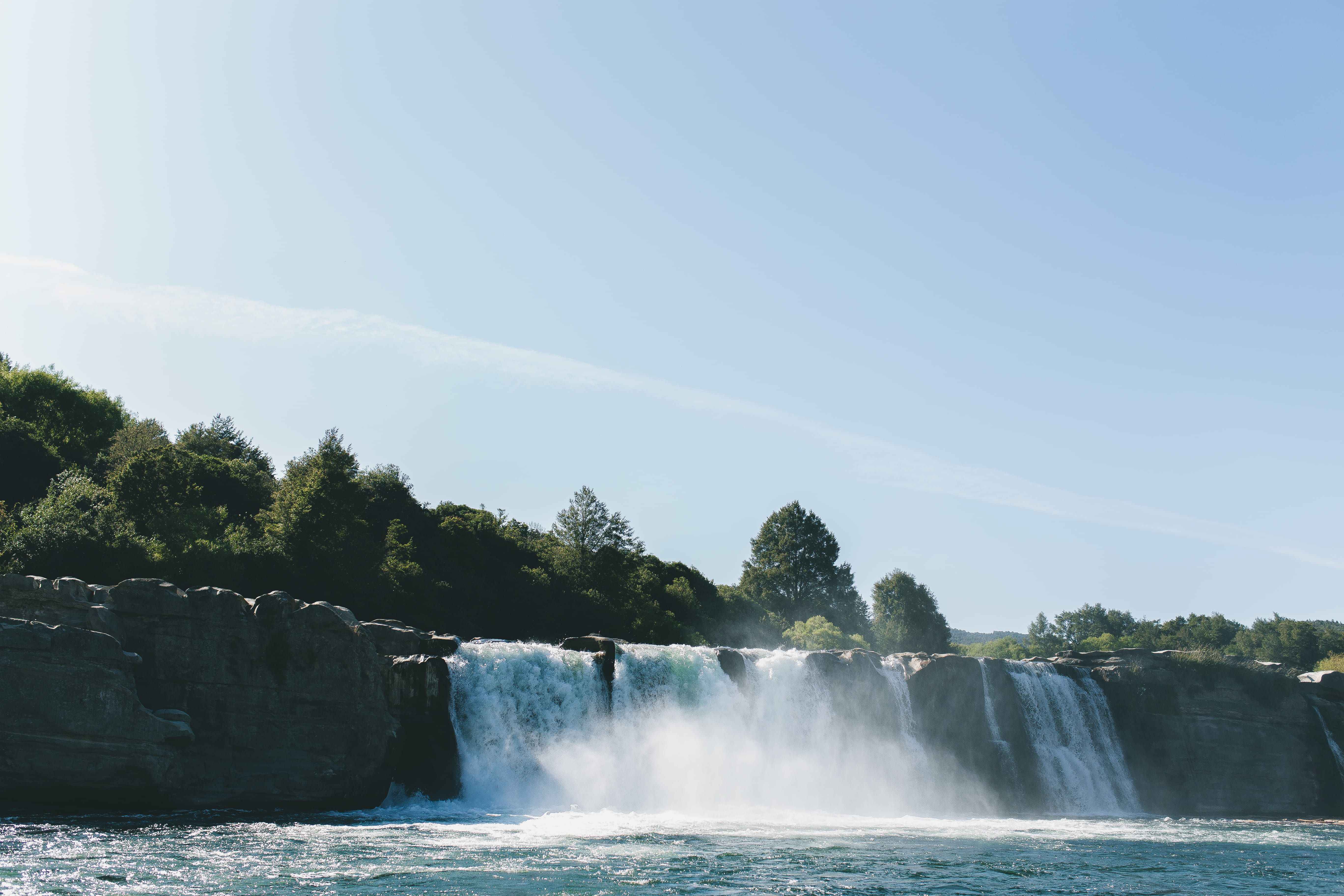 motion, 5K, new zealand, flowing water, power, nature, crash, land, no people, scenics - nature, maruia, spraying, water, copy space, skies, waterfall, HD Wallpaper