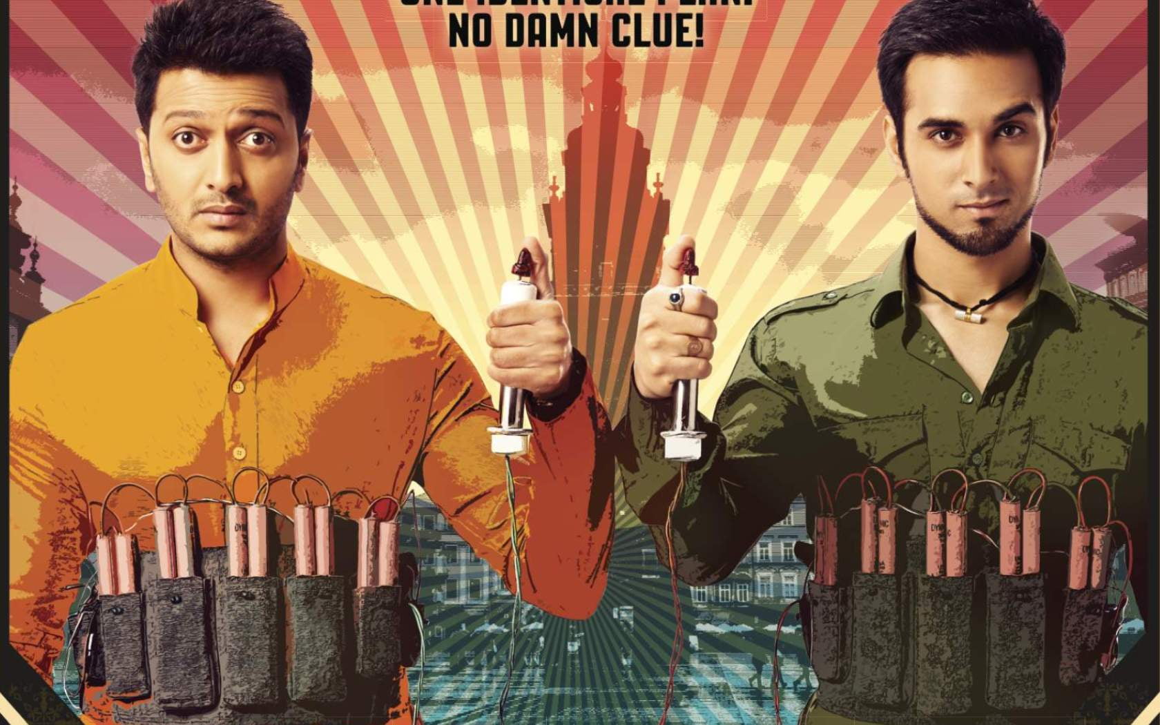 poster, bangistan, real people, arts culture and entertainment, leisure activity, indoors, text, front view, holding, waist up, 2015, bollywood, three people, HD Wallpaper