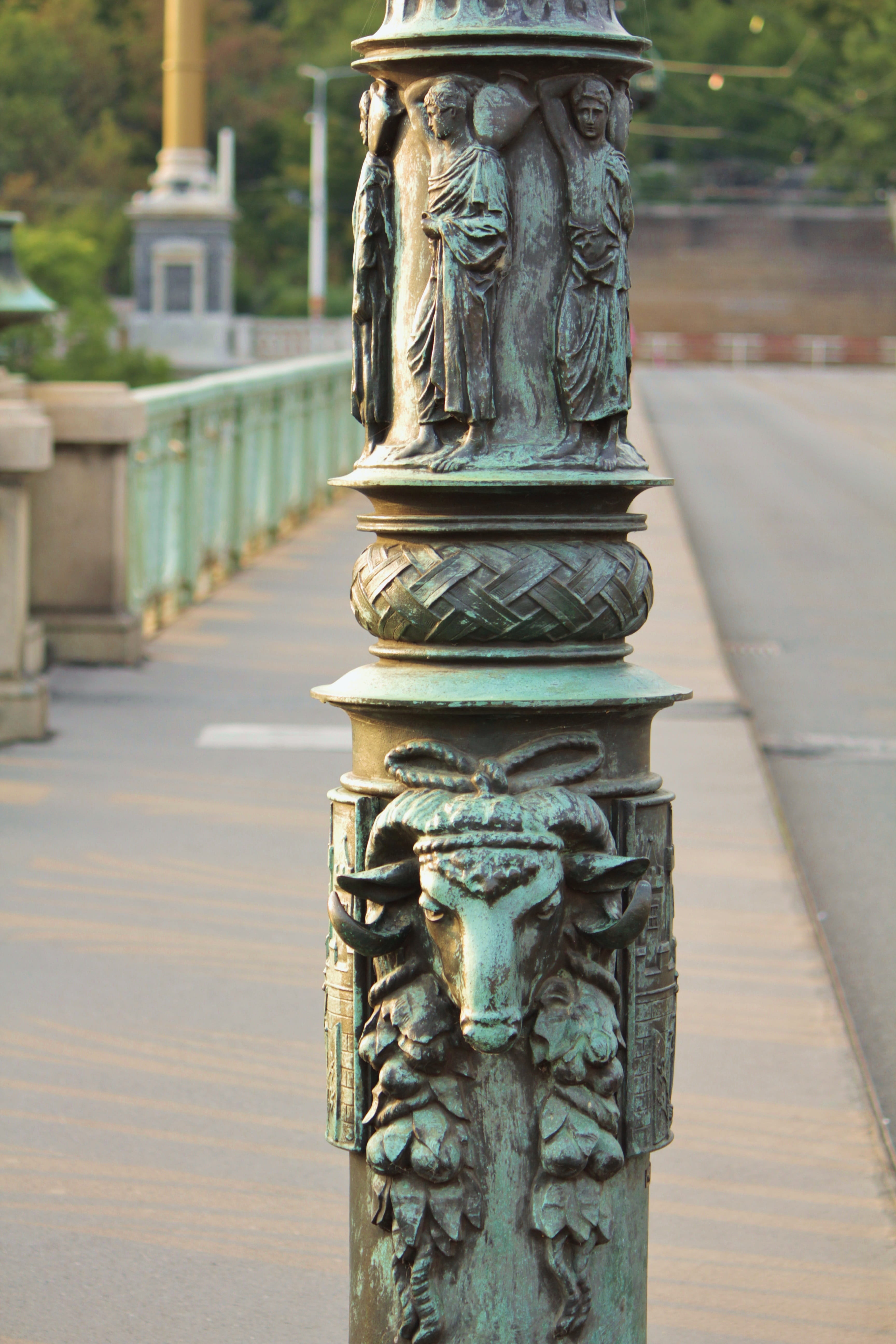 ornate, no people, eye catcher, lantern, creativity, metal, building exterior, architecture, street, art and craft, 5K, art, architectural column, footpath, Phone HD Wallpaper