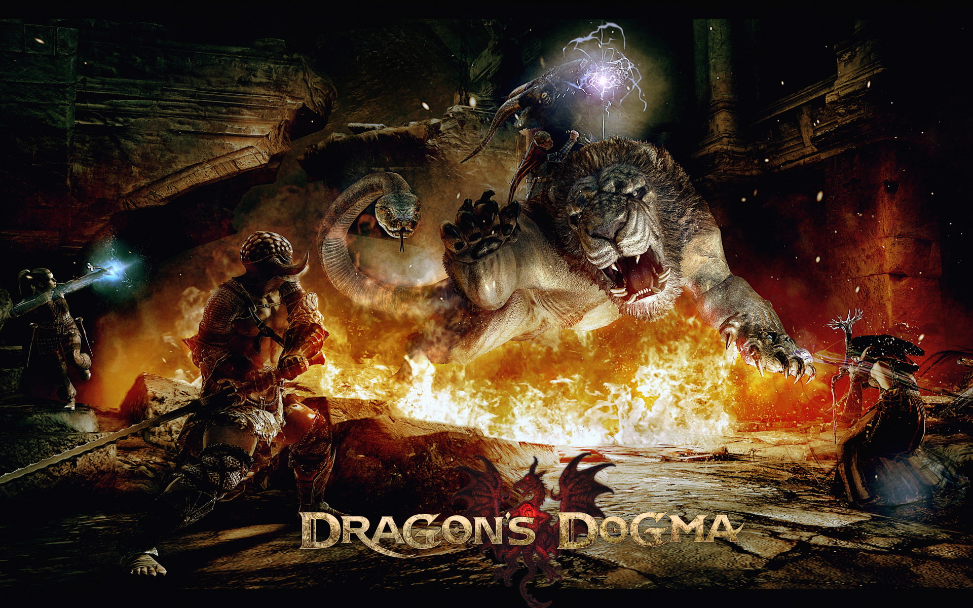 dragons, 1080P, game, dogma, HD Wallpaper