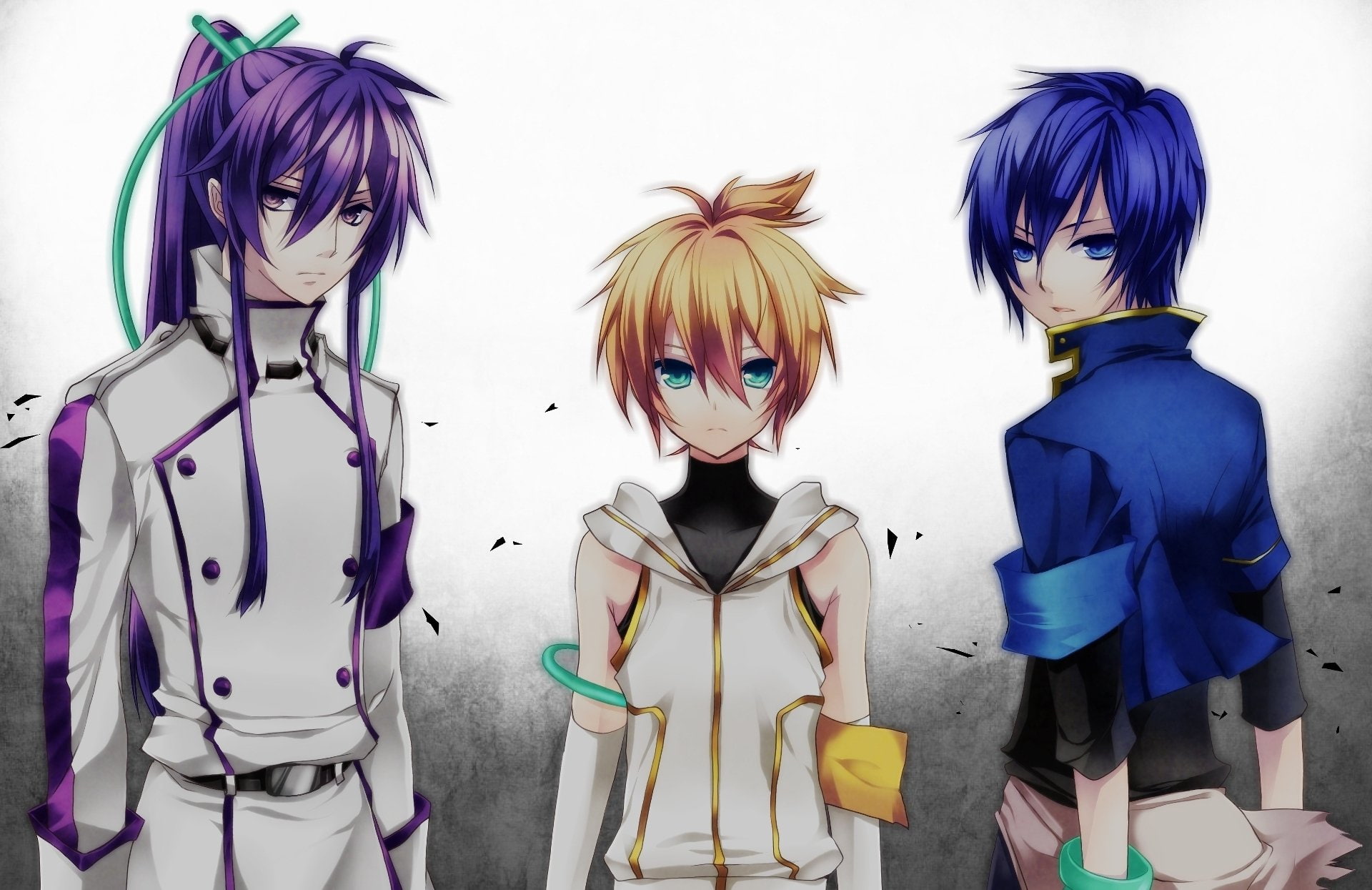 Kaito (Vocaloid), Gakupo Kamui, Vocaloid, Len Kagamine, Anime, 1080P, HD Wallpaper