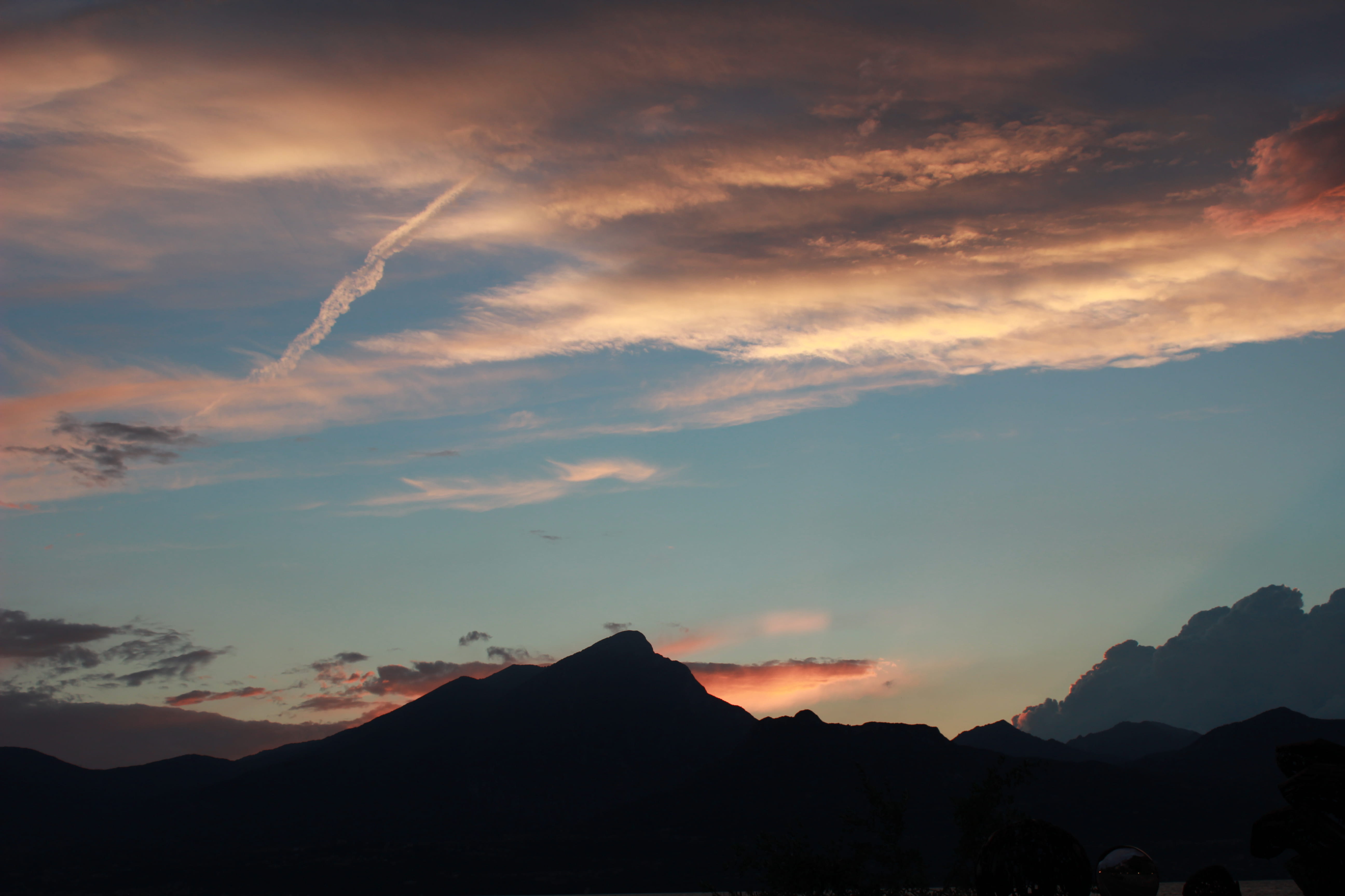 cloudy, non-urban scene, beauty in nature, pink, wind, tranquil scene, silhouette, mountain peak, no people, scenics - nature, sunrise, sun set, built structure, HD Wallpaper
