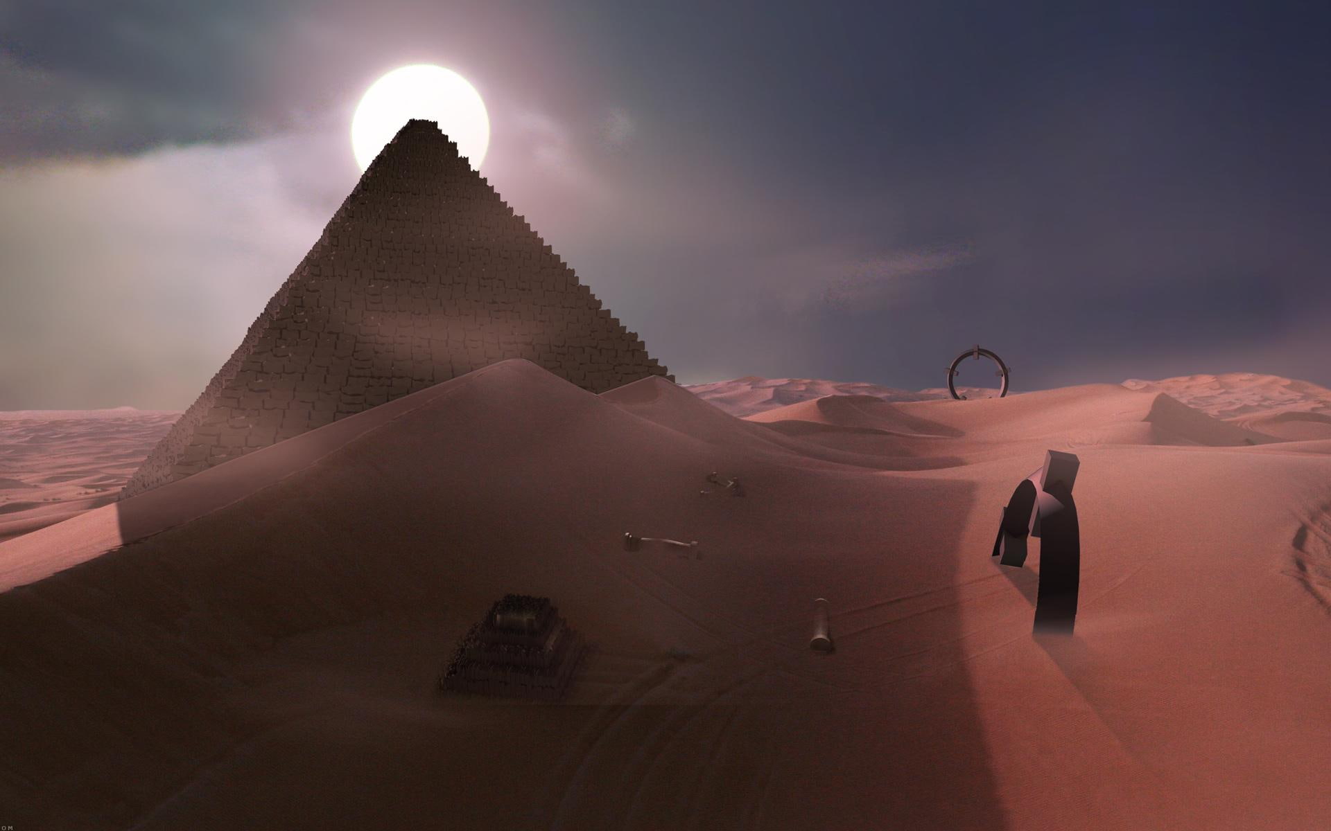 night, desert, 1080P, unseen, HD Wallpaper