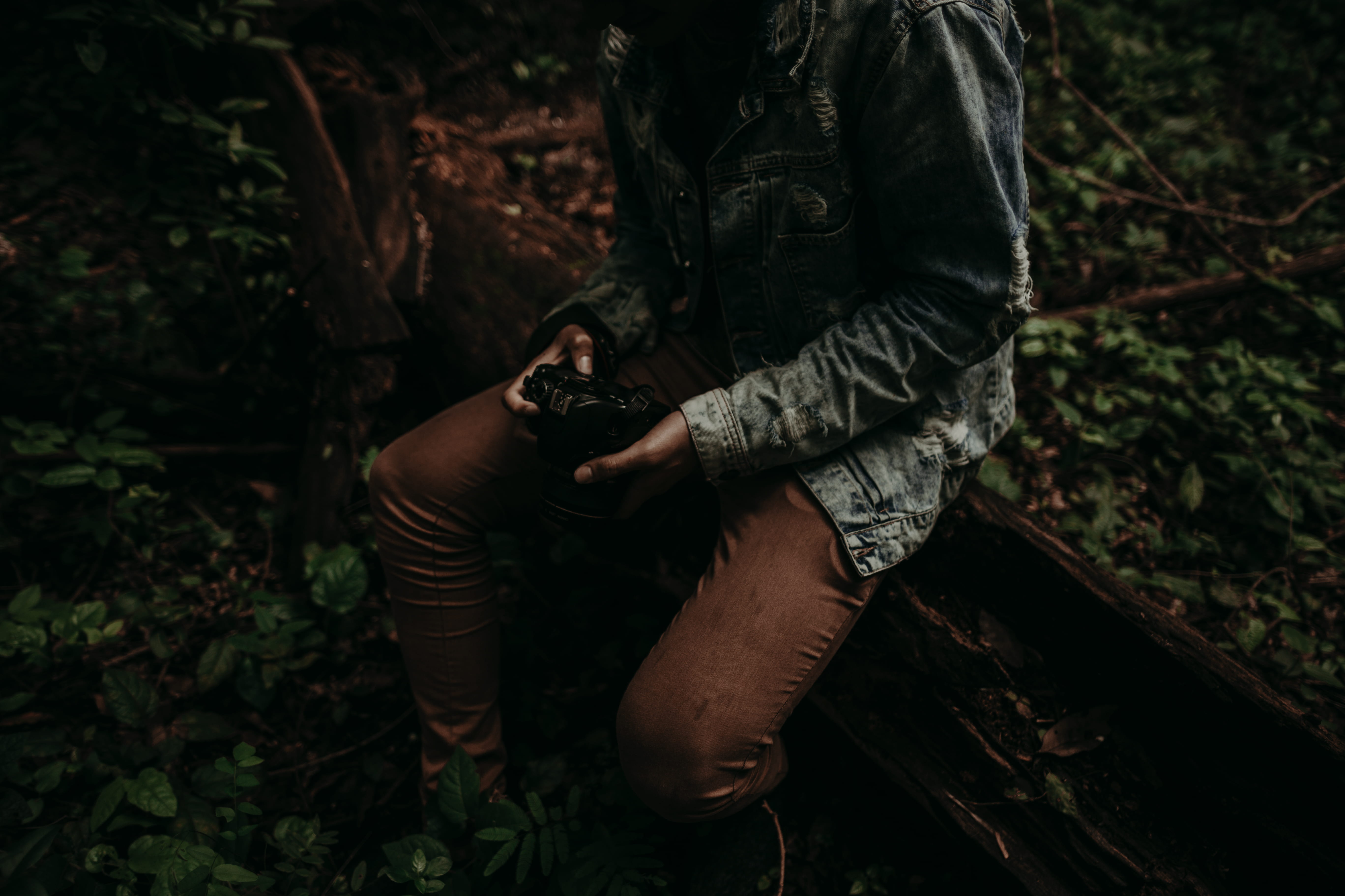 women, men, standing, real people, life, sit, camera, leaf, adult, brown, pants, log, social issues, vintage, 5K, outdoors, land, aggression, holding, HD Wallpaper