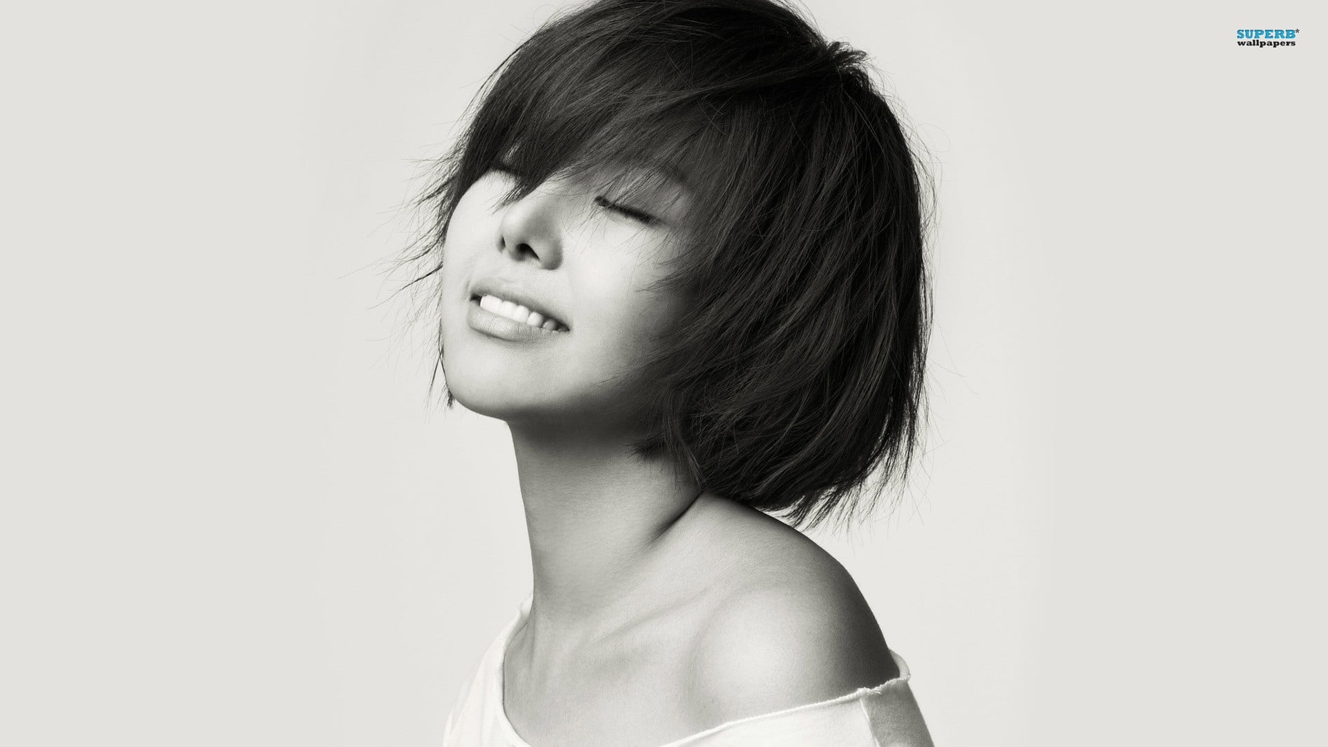 bangs, looking, contemplation, headshot, innocence, females, photography, young adult, Pledis Entertainment, one person, women, monochrome, adult, K-pop, HD Wallpaper