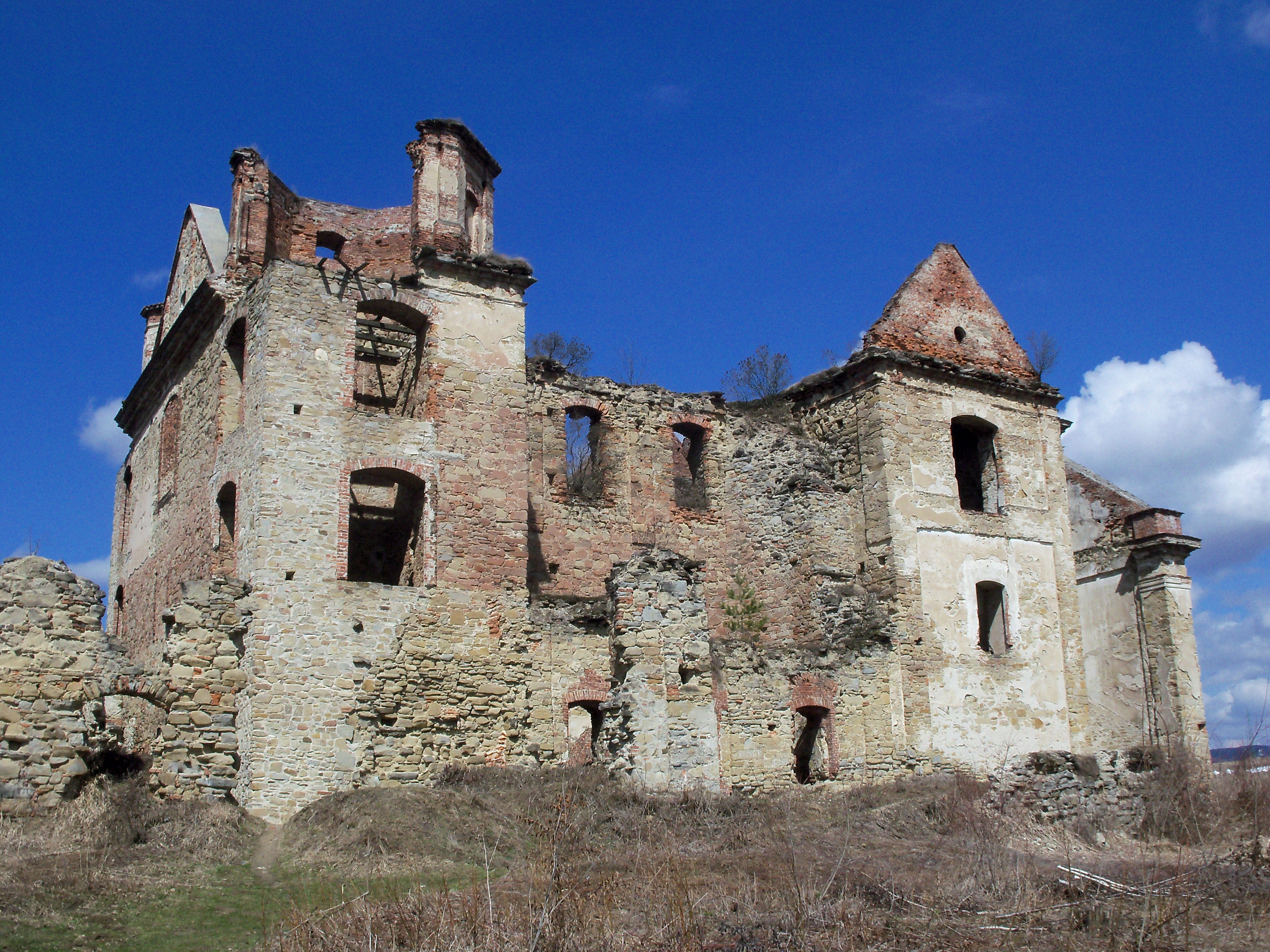 ancient, damaged, ruined, blue, the ruins of the, Zagórz, nature, day, Caramel, built structure, low angle view, sunlight, clear sky, sky, the monastery, HD Wallpaper