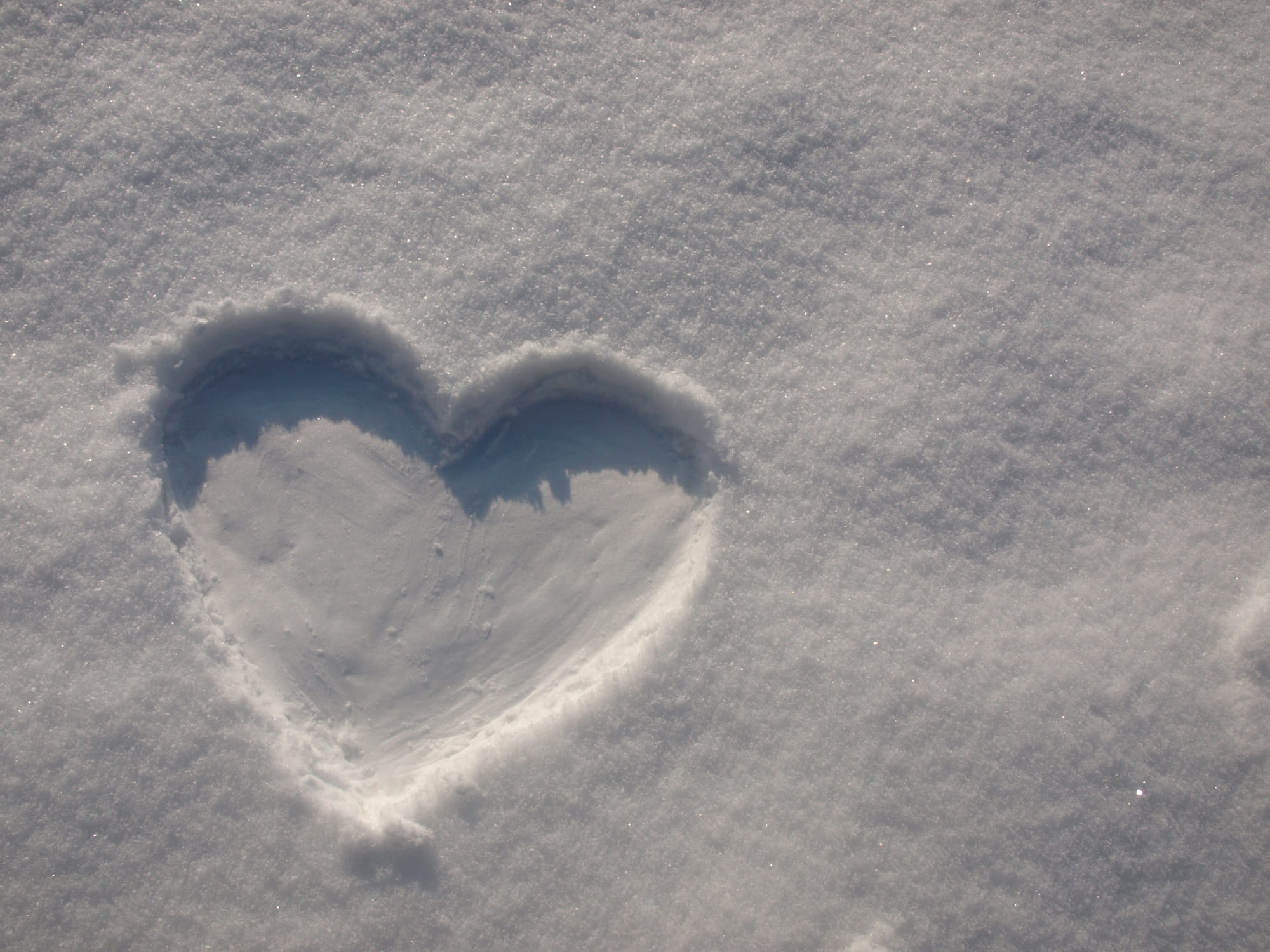 valentines day - holiday, white color, Snow, field, spontaneous, Draw, land, Heart, no people, Love, cold temperature, sunlight, high angle view, romantic, HD Wallpaper