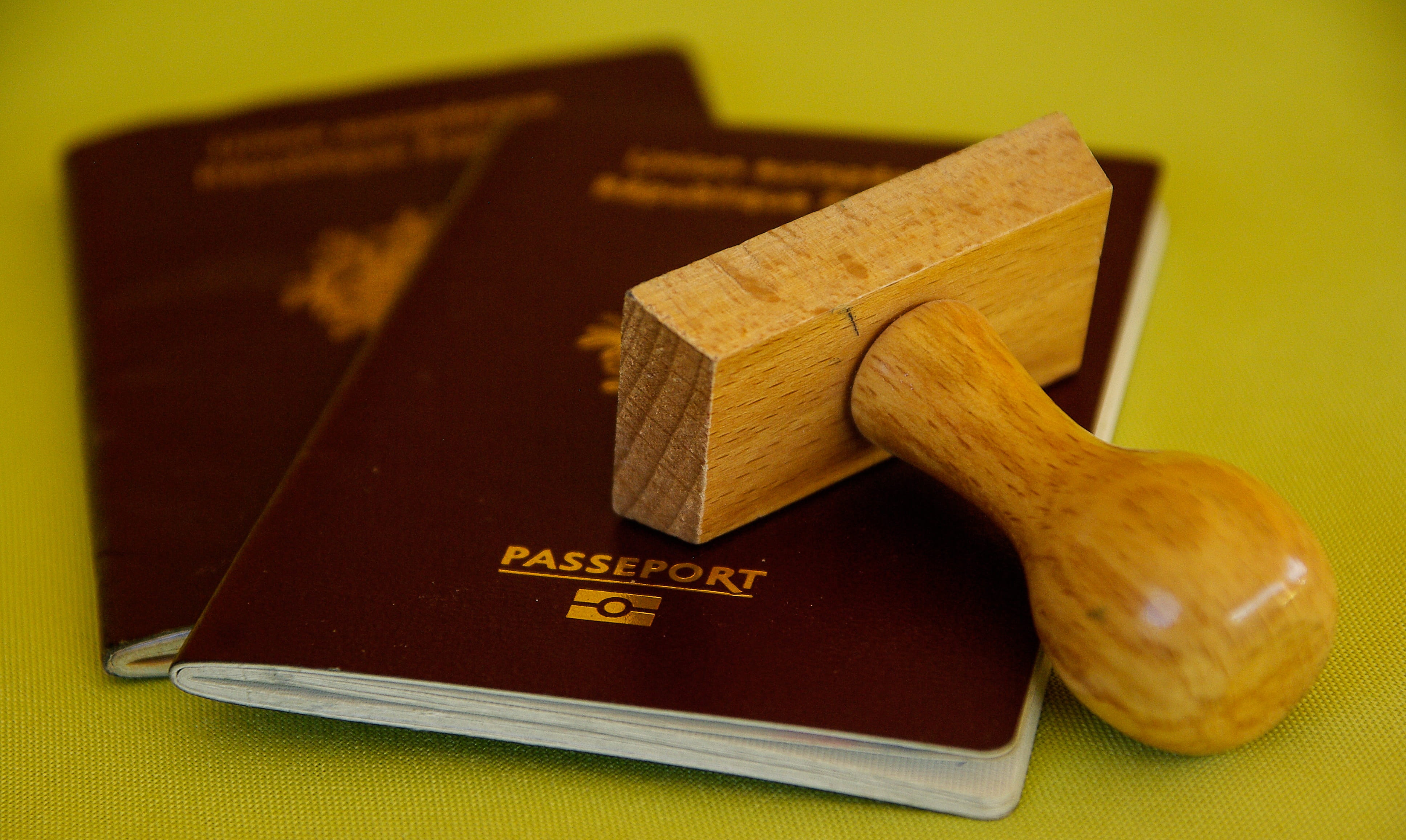 two, 4K, education, finance, travel, library, boundary, no people, wood - material, ink, close-up, selective focus, indoors, stamp, western script, passport, HD Wallpaper