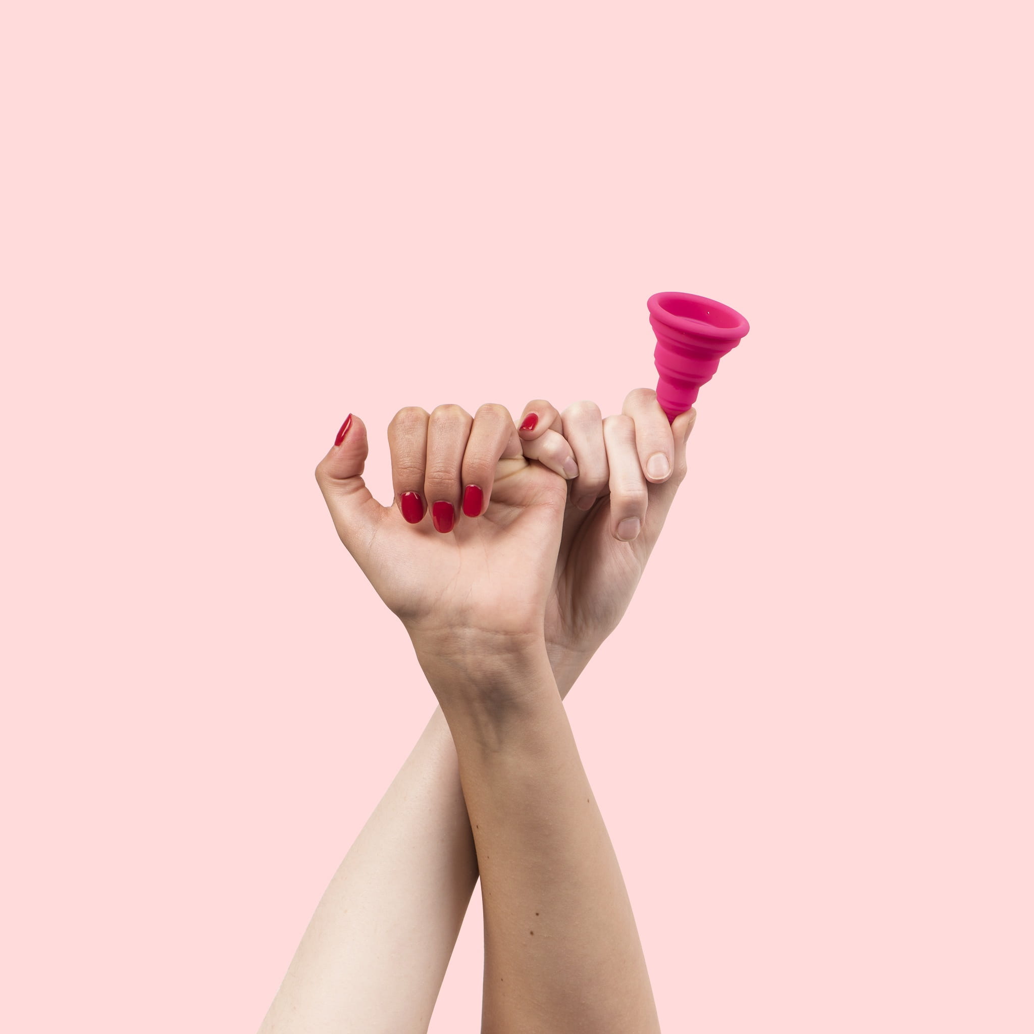human limb, arms raised, hand, close-up, rule, manicure, copy space, menstruation, pack, human body part, menstrual, period, holding, pink background, colored background, Phone HD Wallpaper