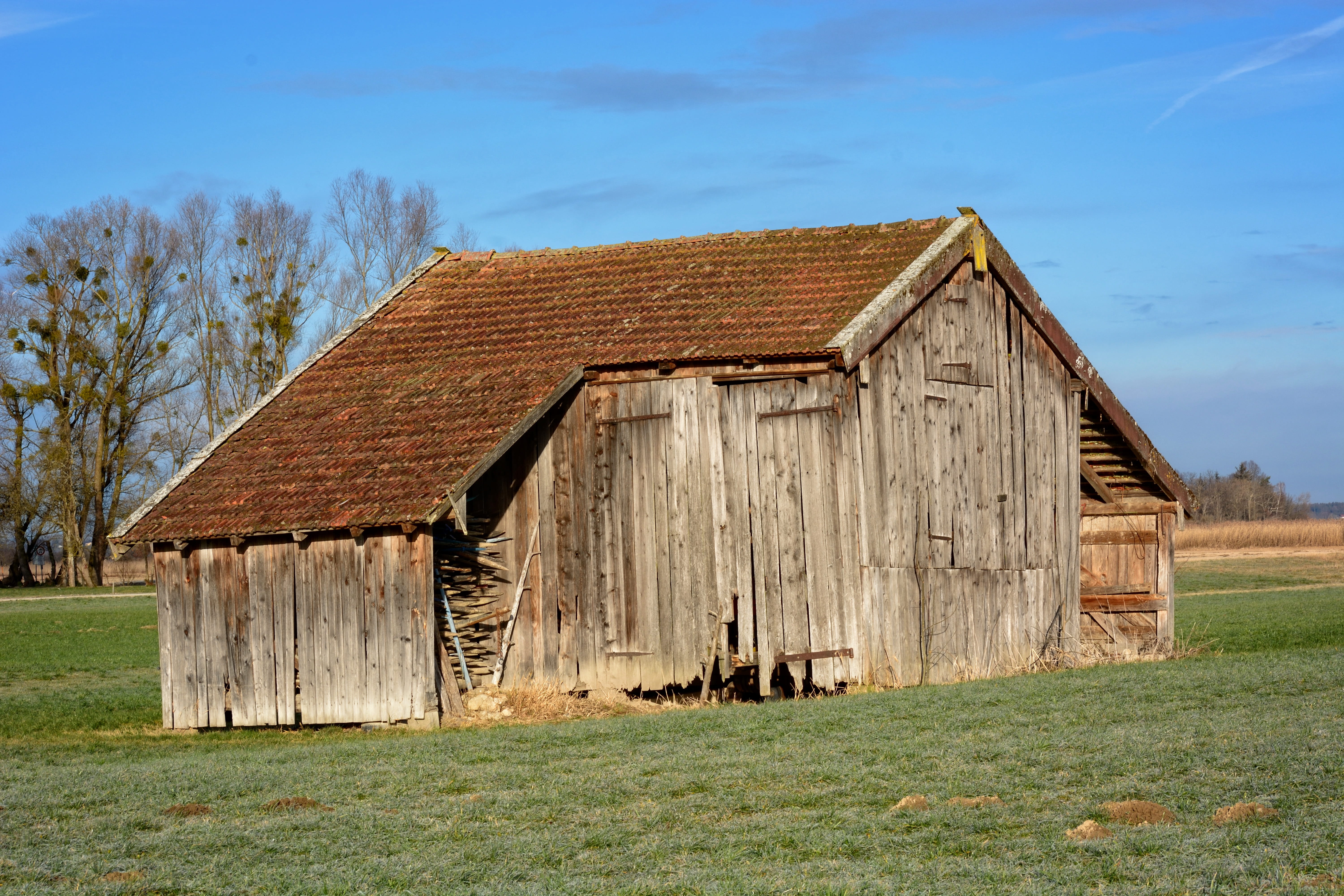 agriculture, upper bavaria, grass, log cabin, Nature, farm, sky, abandoned, built structure, architecture, house, agricultural building, pasture, meadow, HD Wallpaper