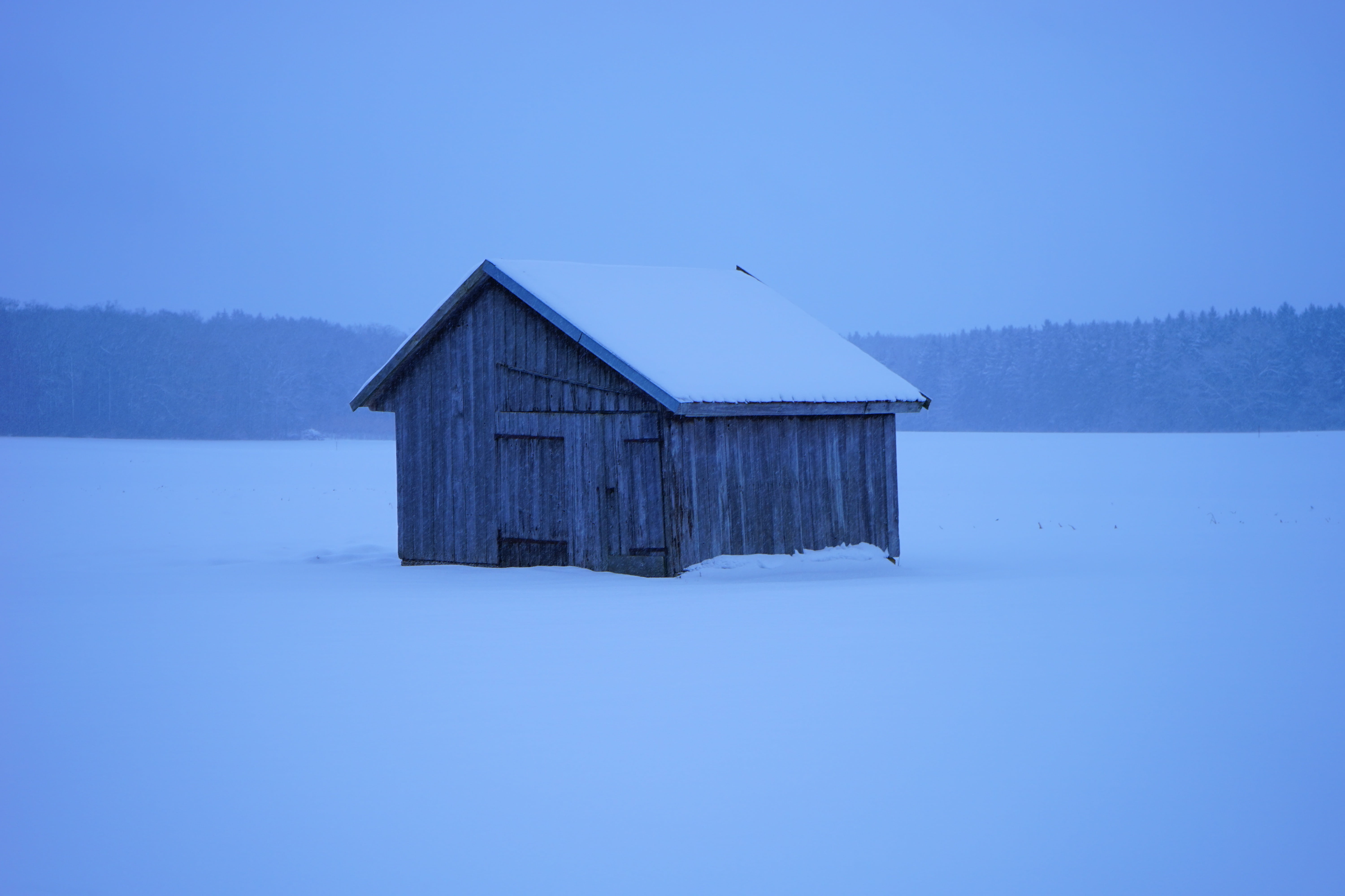 tranquility, architecture, snow, copy space, cold, blue, hut, scenics - nature, water, sky, built structure, beauty in nature, scale, 5K, nature, snowy, HD Wallpaper