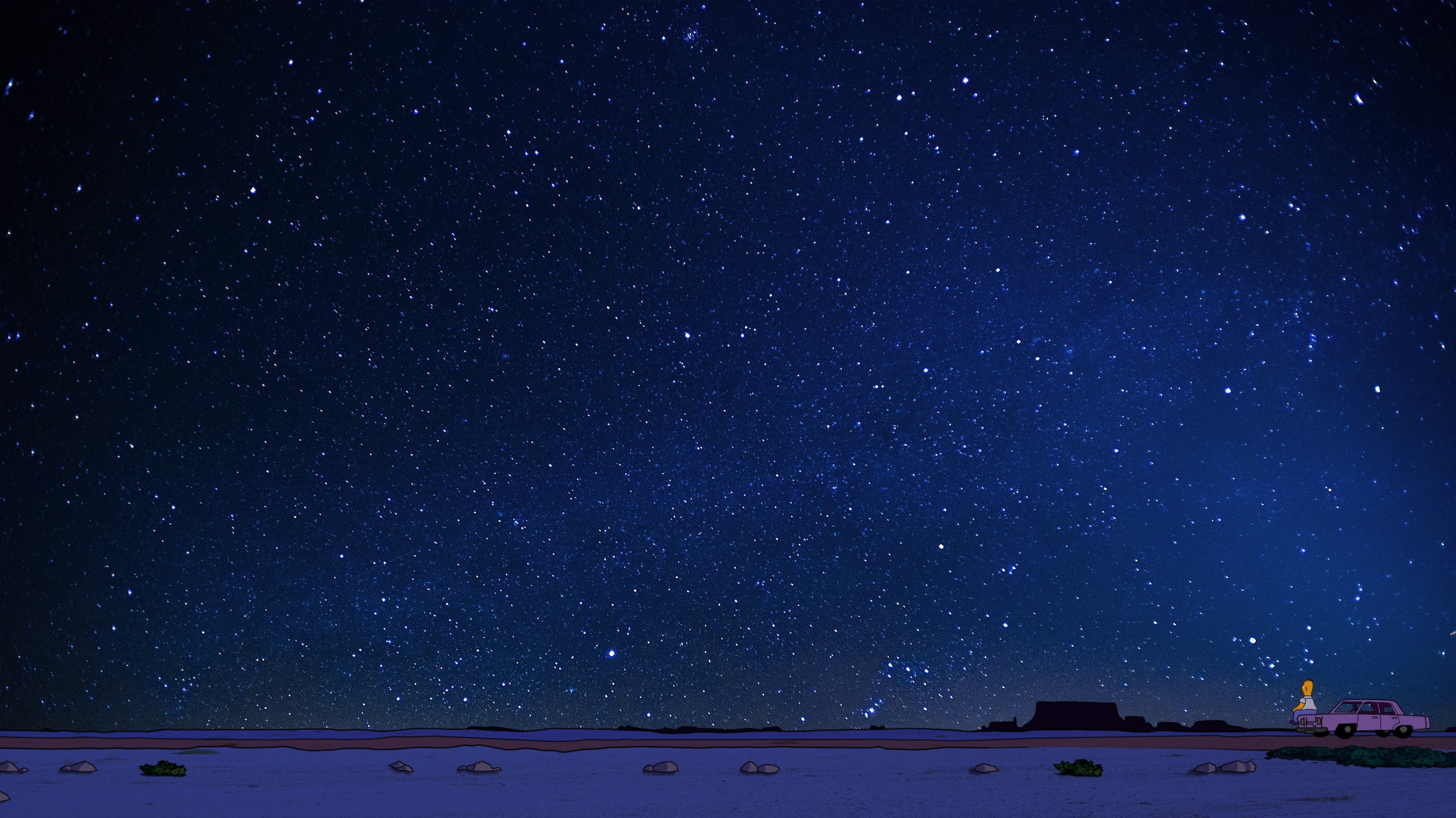 Homer Simpson, sunset, 2K, HD Wallpaper