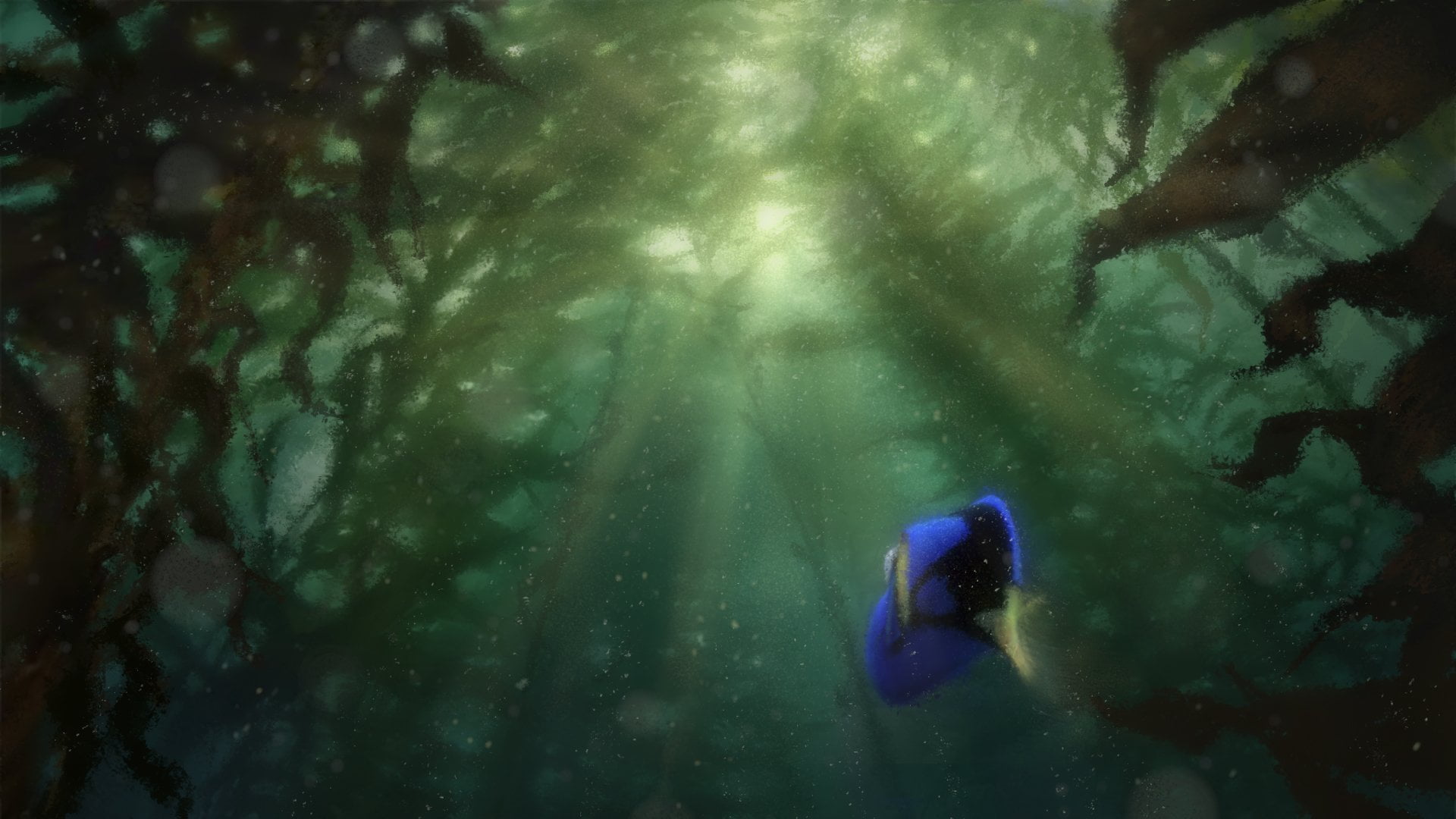 Finding Dory, vertebrate, water, animal, one animal, animal themes, swimming, sea, nature, Movie, fish, Dory (Finding Nemo), no people, blue, 1080P, outdoors, HD Wallpaper