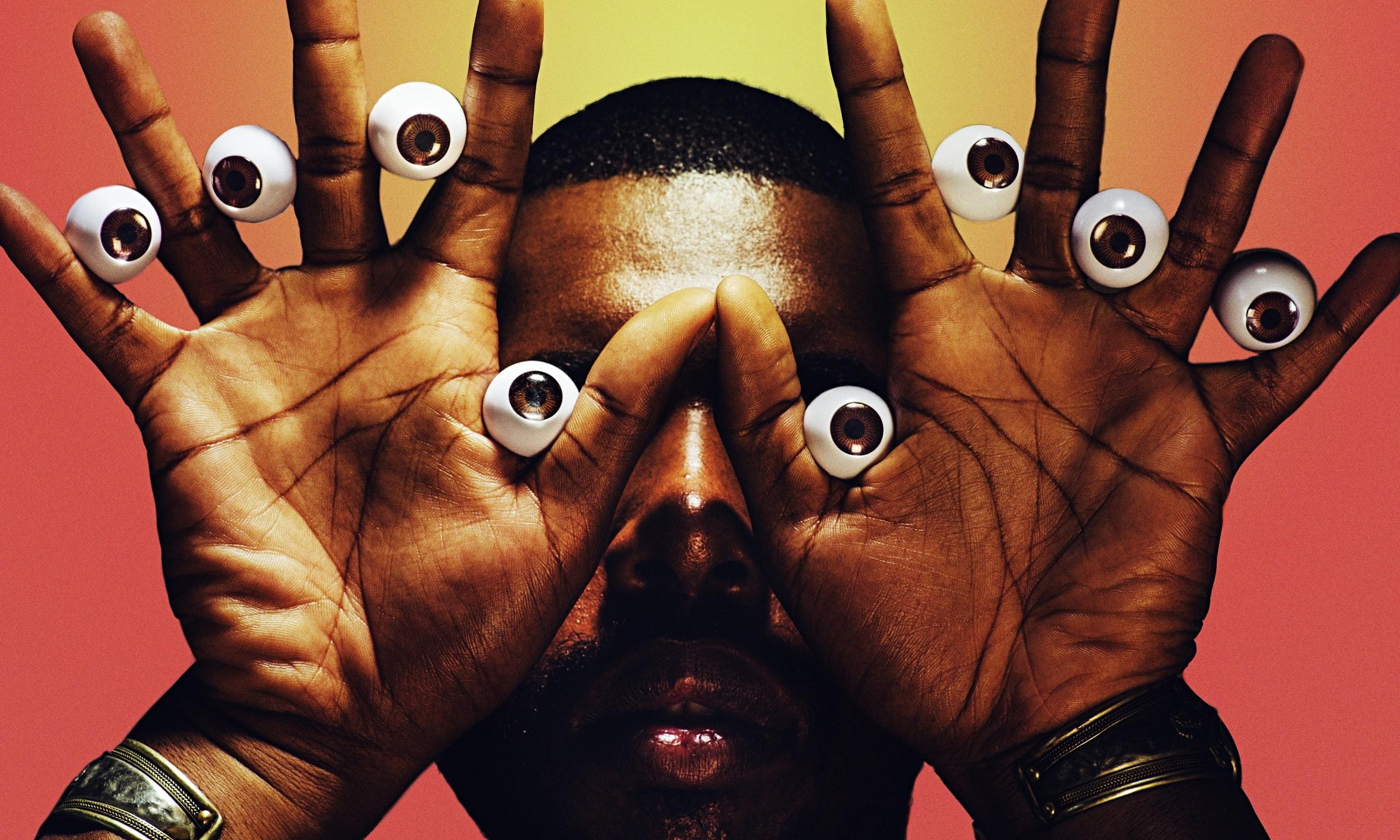 colored background, art and craft, adult, human representation, hands, indoors, close-up, one person, Flying Lotus, black, human face, real people, portrait, HD Wallpaper