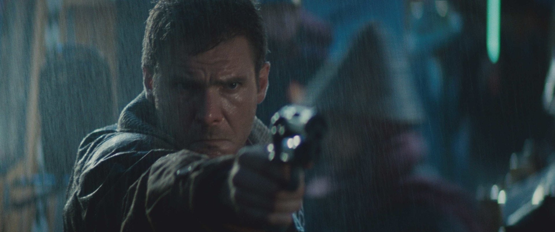 toughness, communication, adult, waist up, men, holding, Movie, portrait, young adult, hairstyle, gun, contemplation, one person, Blade Runner, headshot, HD Wallpaper