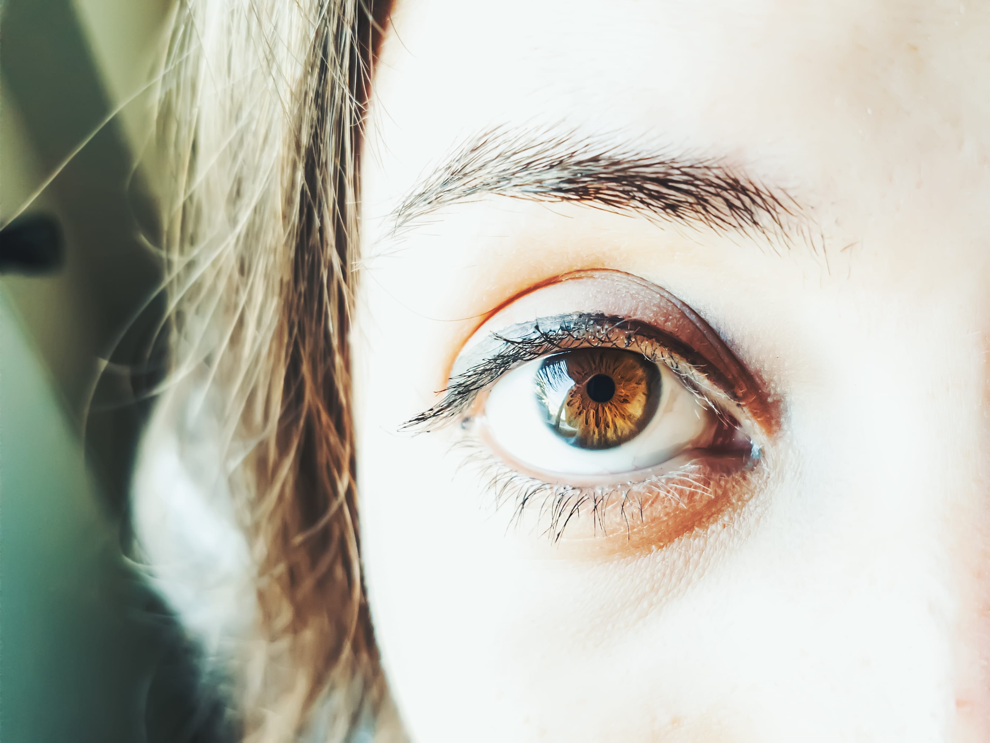 day, human eye, body part, eyeball, eyesight, human face, air, close-up, girl, iris, young adult, woman, dof, human hair, one person, sensory perception, HD Wallpaper