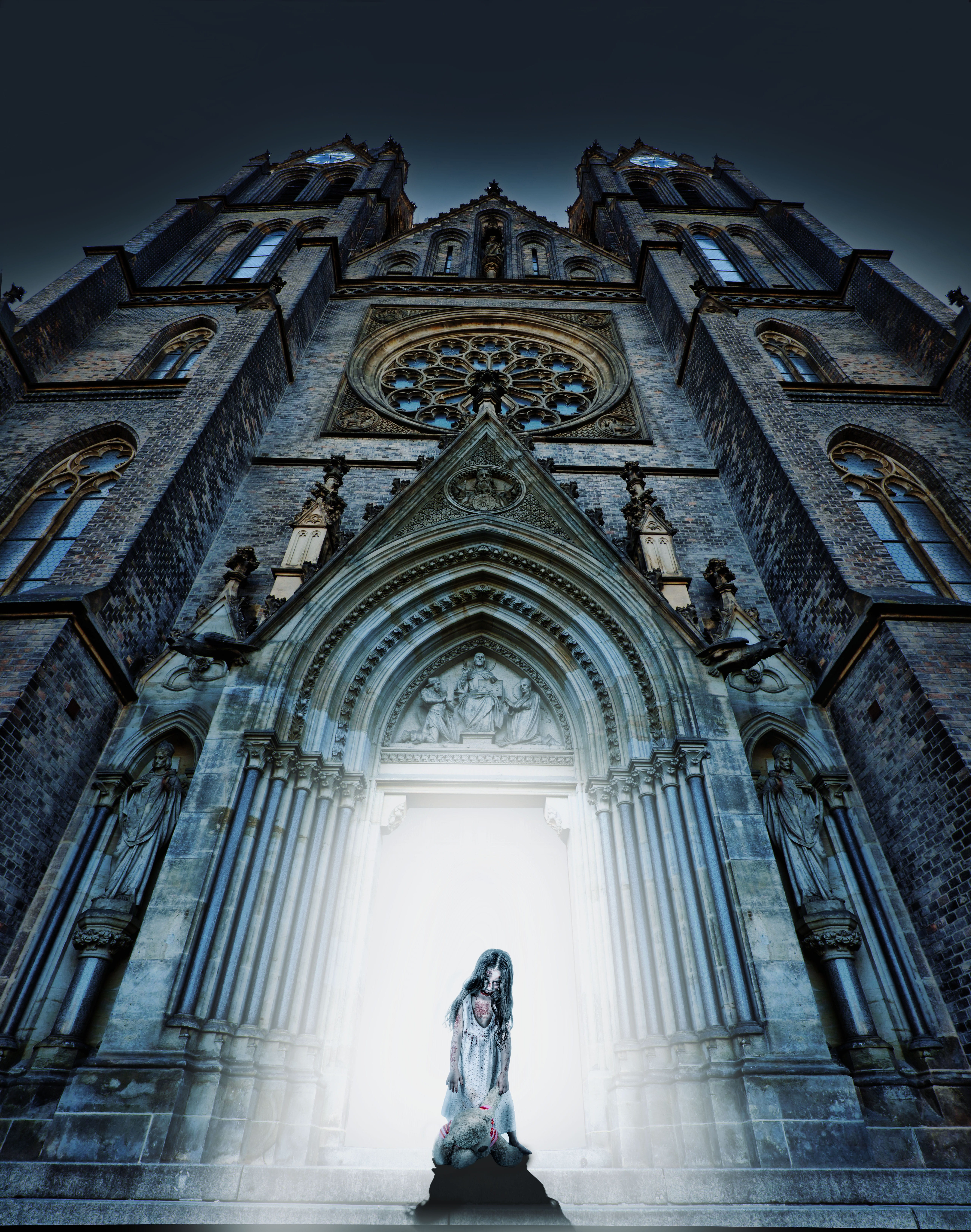 history, human representation, 5K, spirituality, day, real people, belief, representation, cathedral, death, arch, building exterior, terror, embrujo, Phone HD Wallpaper