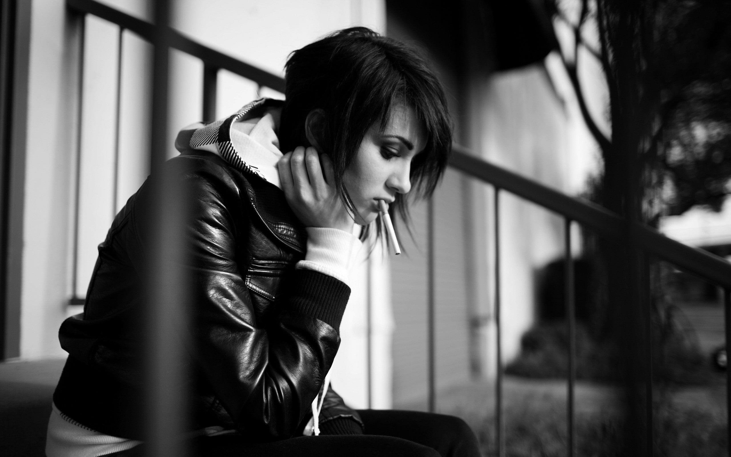 hd, women, smoking, x, monochrome, 2K, art, photography, abstract, HD Wallpaper