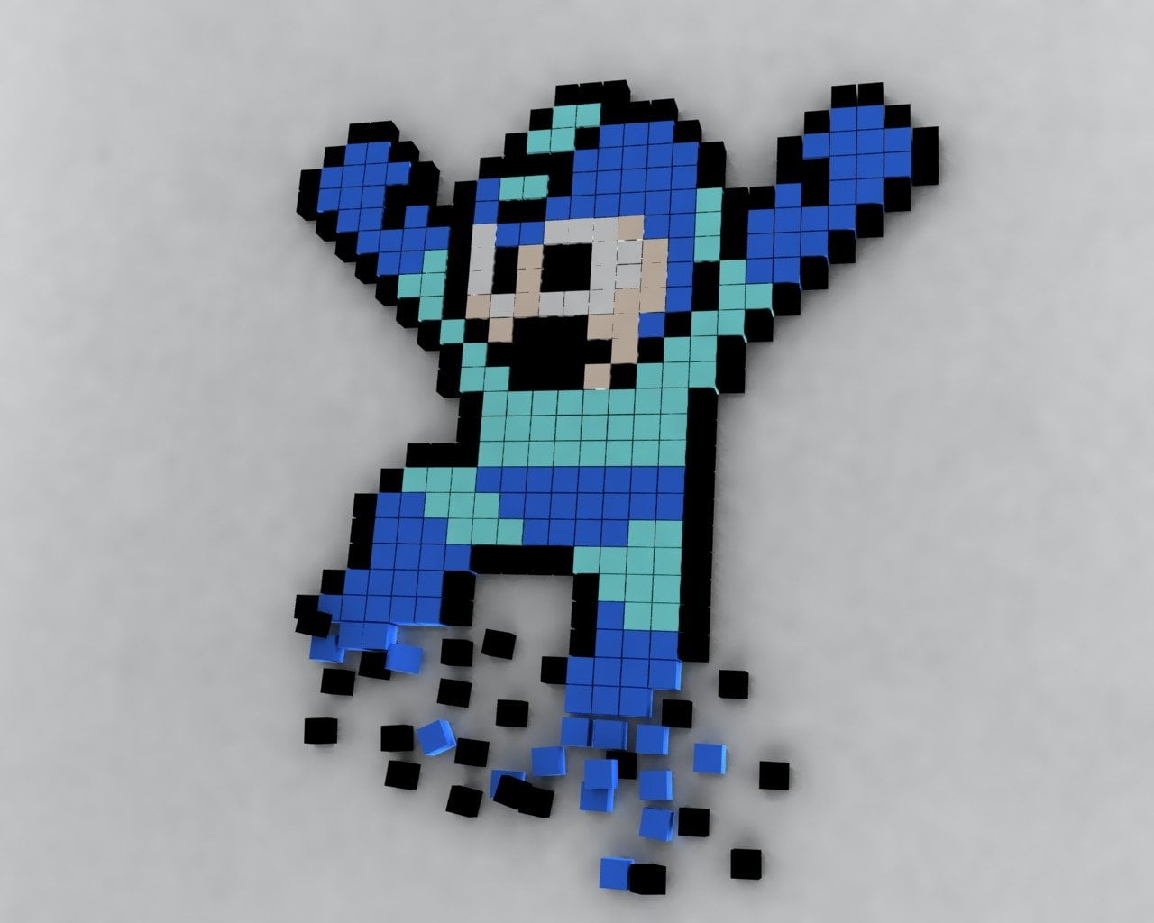 studio shot, no people, order, incomplete, megaman, technology, jigsaw piece, Mega Man, shape, white background, connection, arrangement, close-up, pixelated, HD Wallpaper