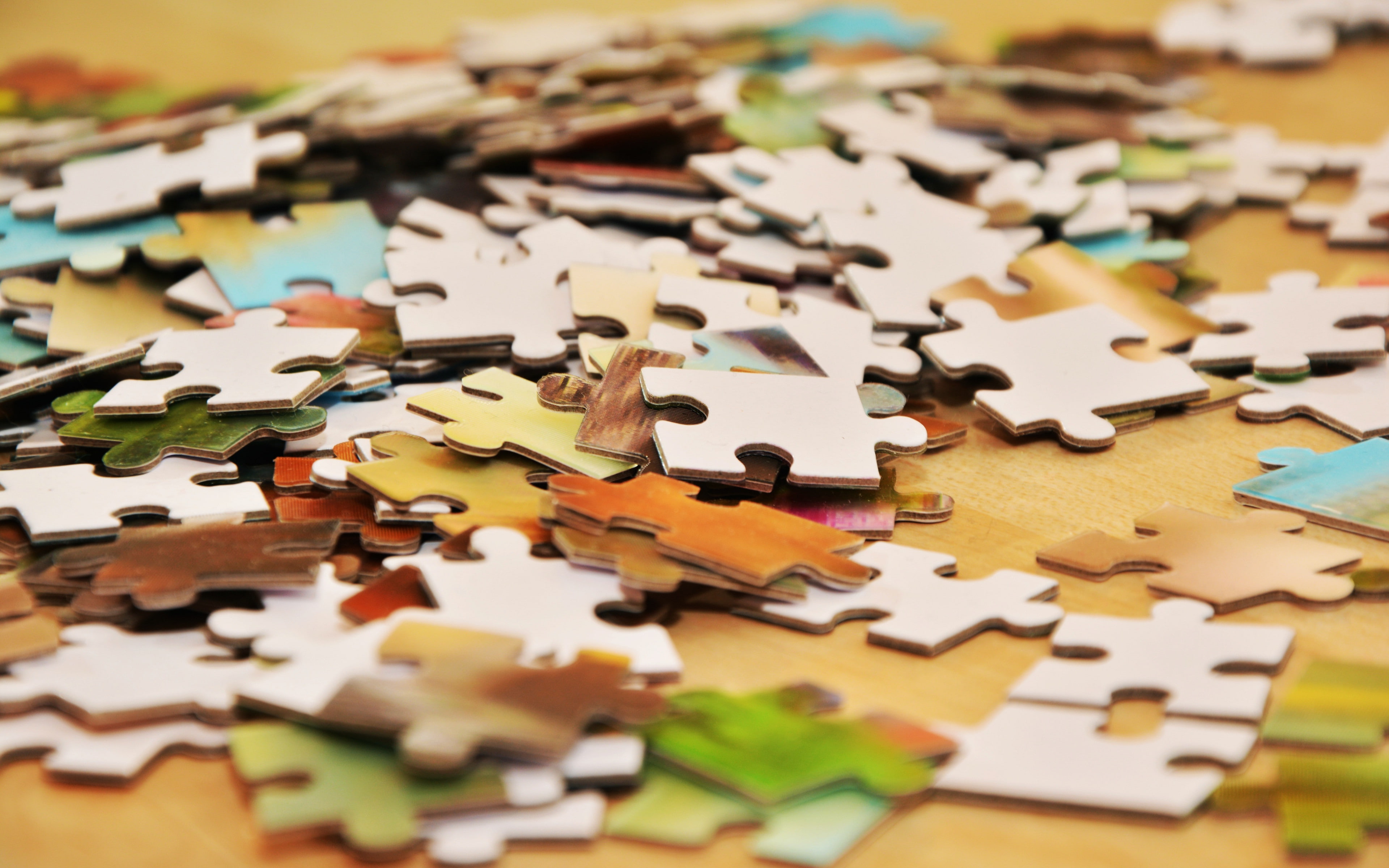 parts, puzzles, Download 3840x2400 puzzles, 4K, conundrum backgrounds, HD Wallpaper